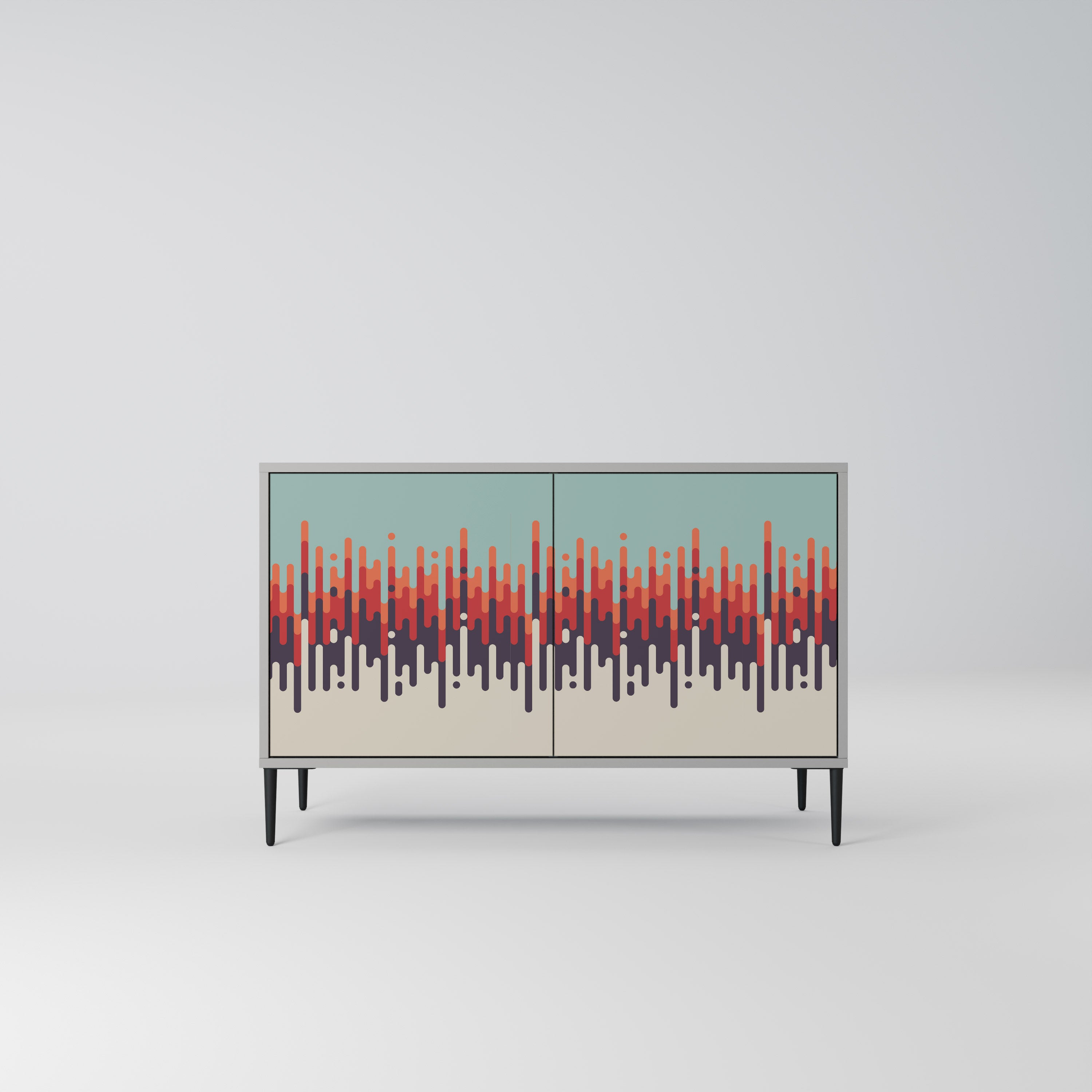 Aparador de 2 puertas CHROMA CONTOURS en acabado gris