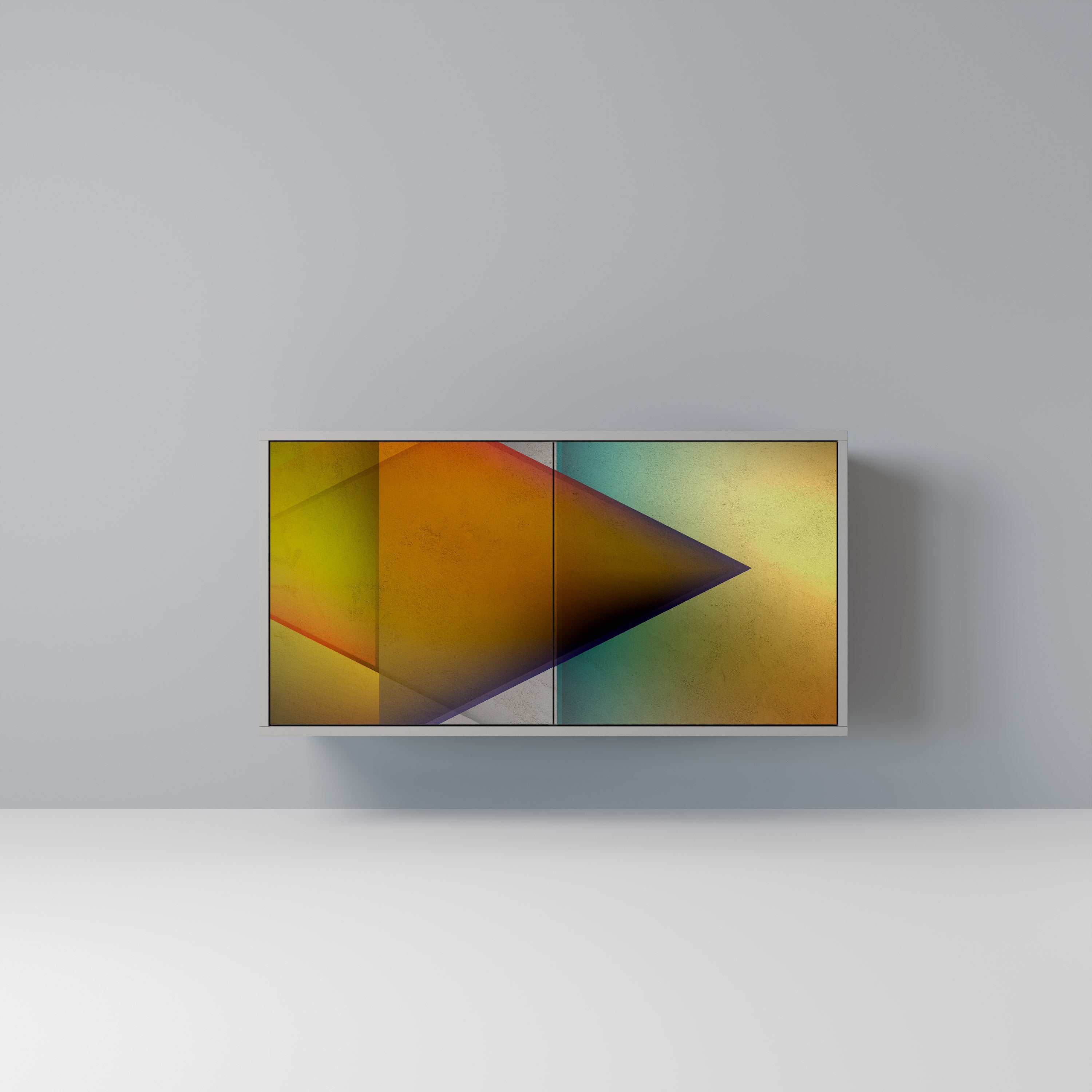 Aparador de 2 puertas con un acabado gris intenso