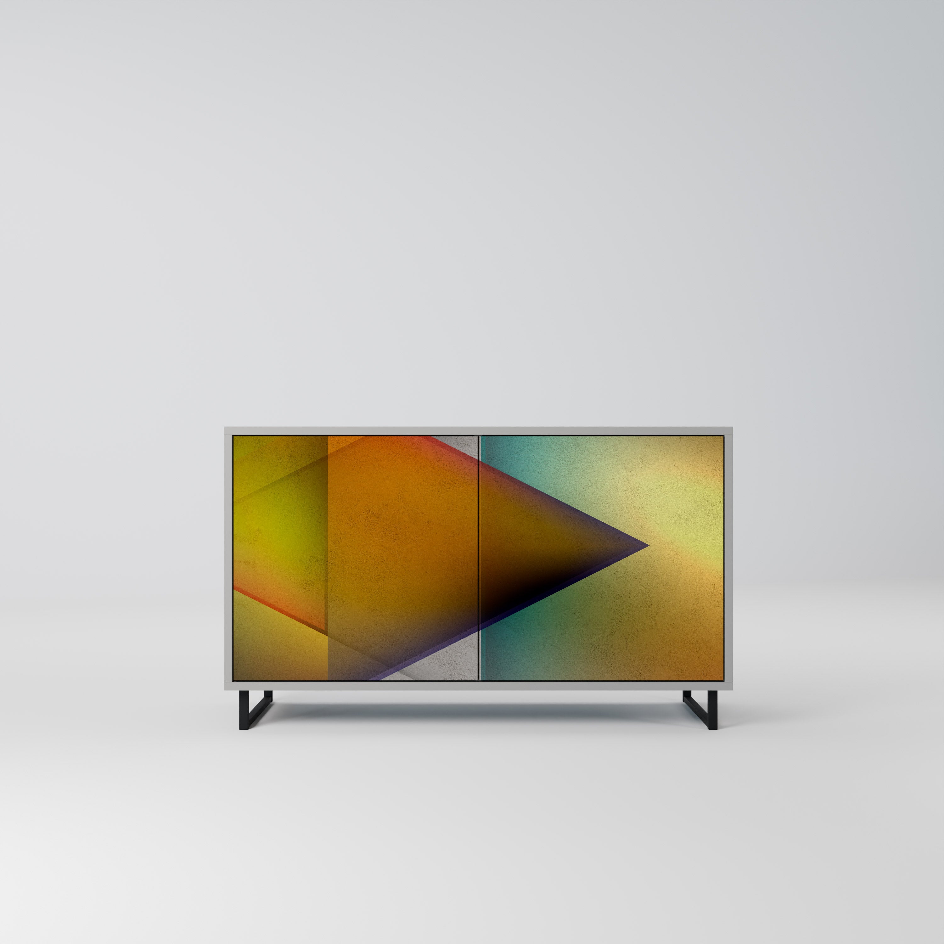 Aparador de 2 puertas con un acabado gris intenso