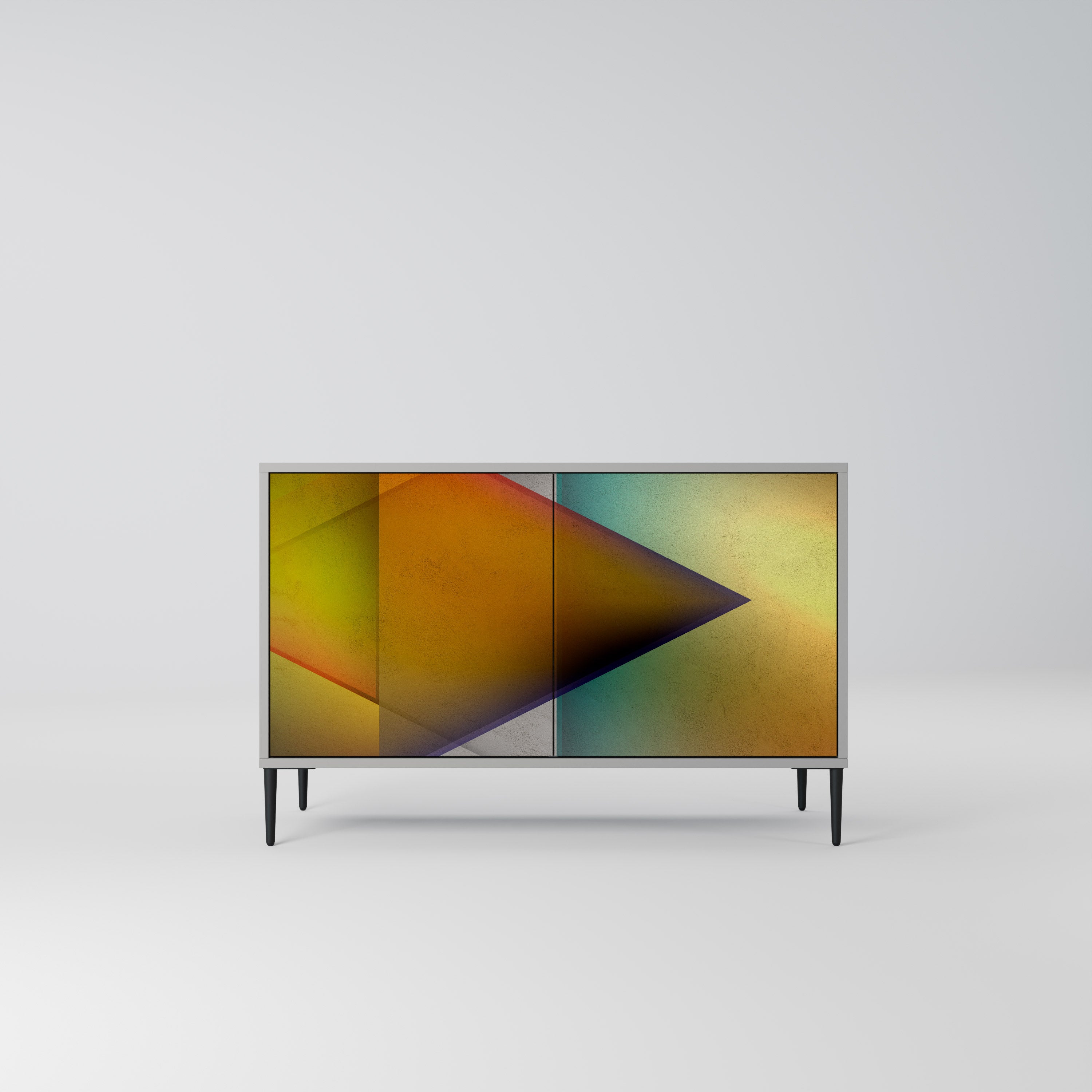 Aparador de 2 puertas con un acabado gris intenso