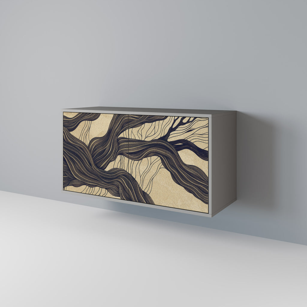 Aparador de 2 puertas UNFIED FRAGMENTS en acabado gris