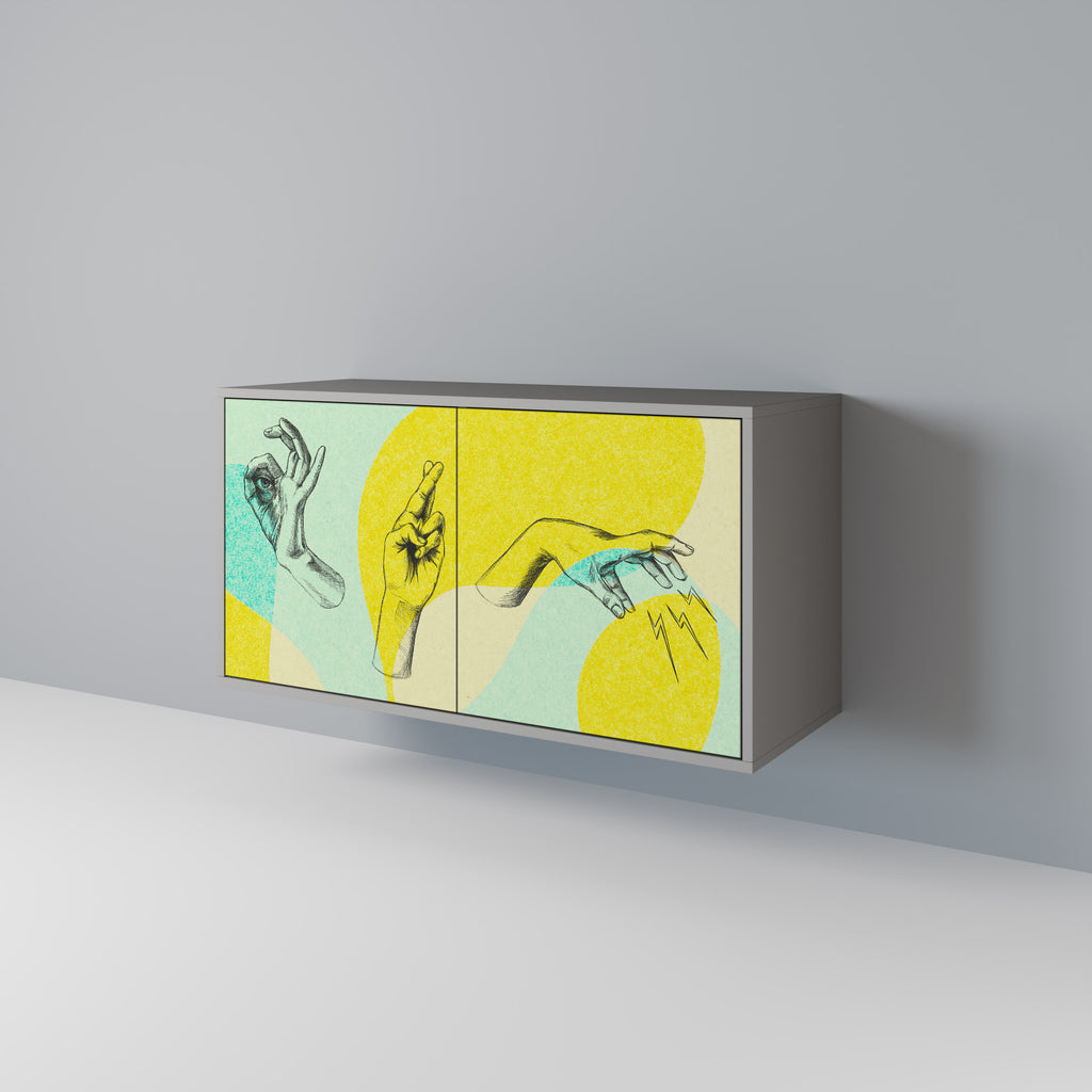 Aparador de 2 puertas BODY LANGUAGE en acabado gris