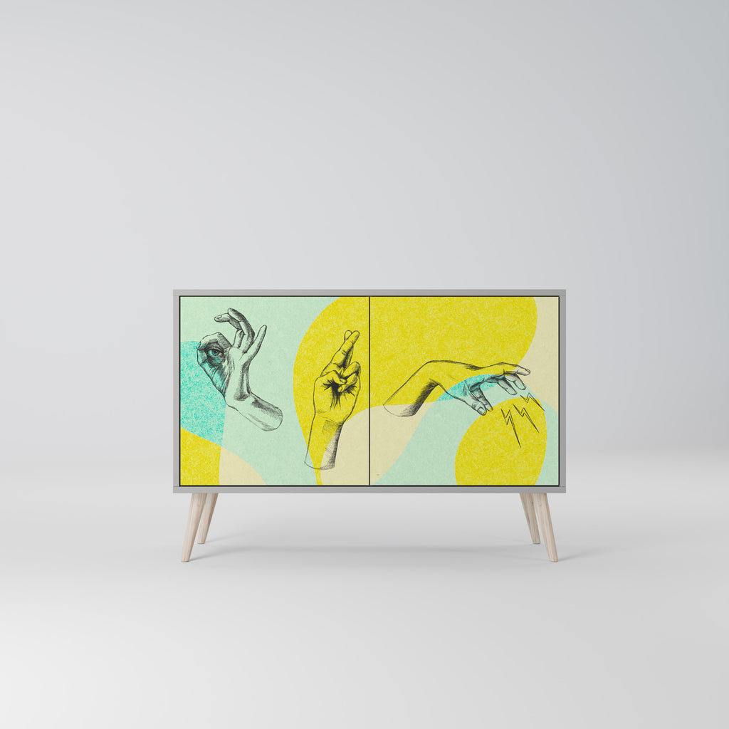 Aparador de 2 puertas BODY LANGUAGE en acabado gris