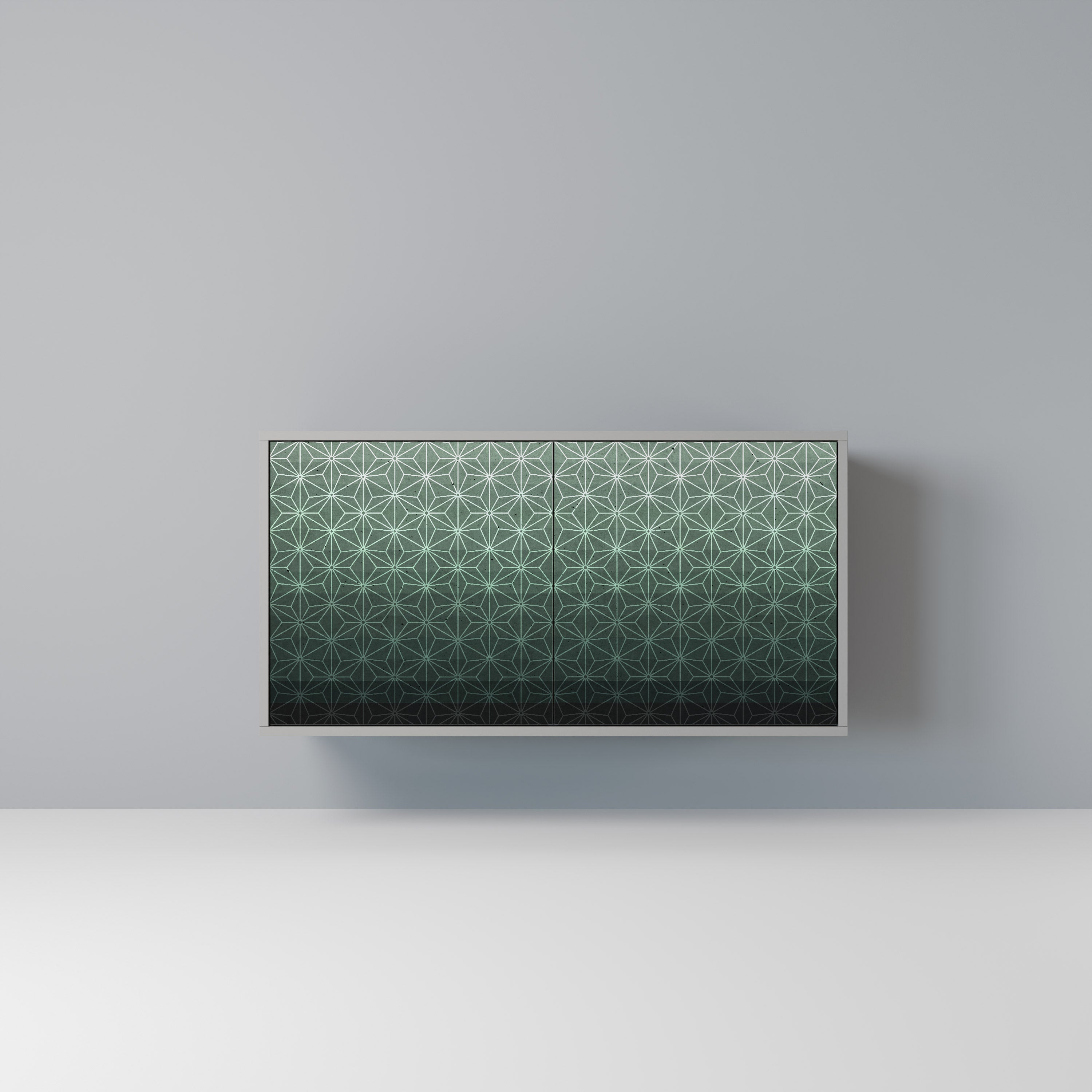 Aparador ORNAMENTAL GLIMMER de 2 puertas en acabado gris