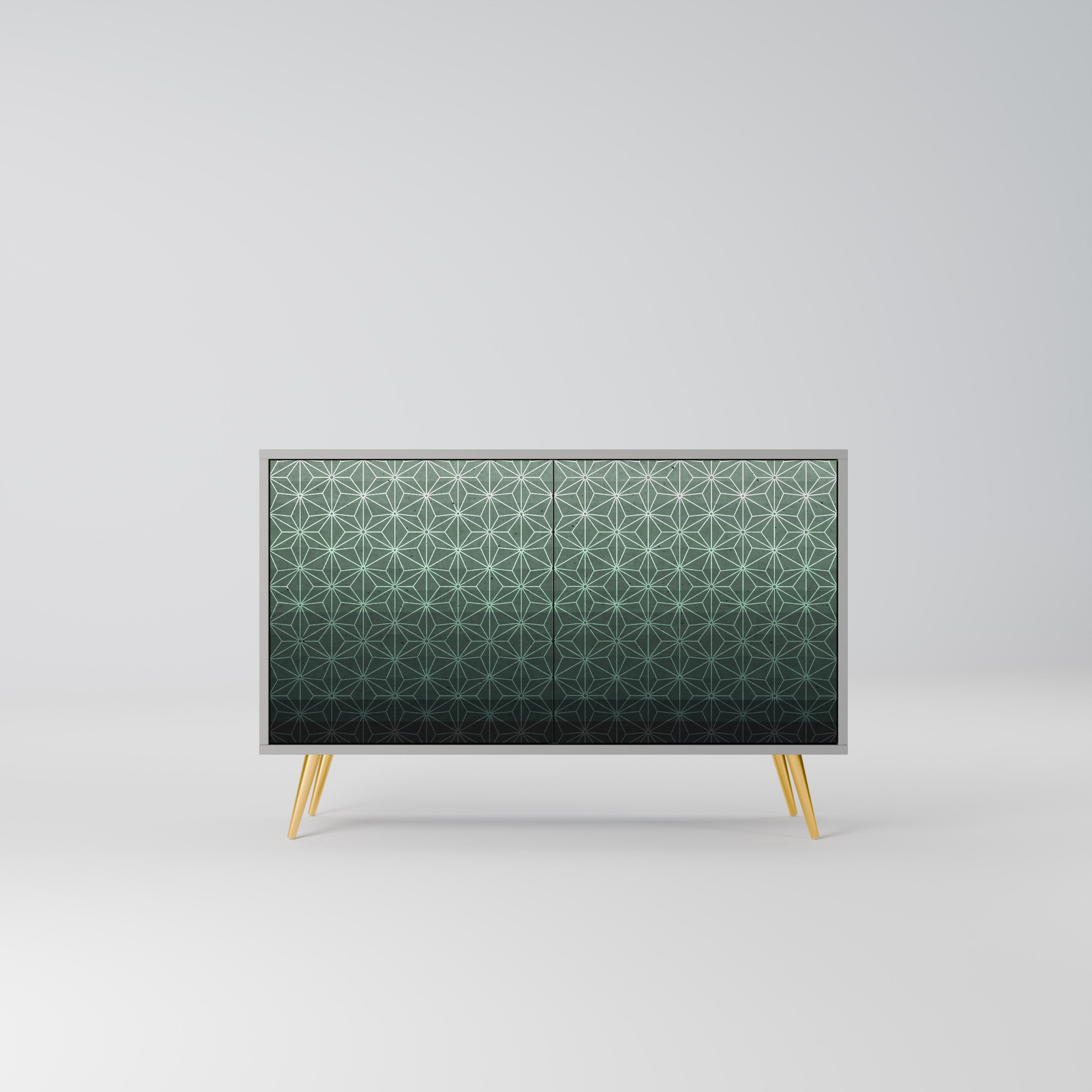 Aparador ORNAMENTAL GLIMMER de 2 puertas en acabado gris