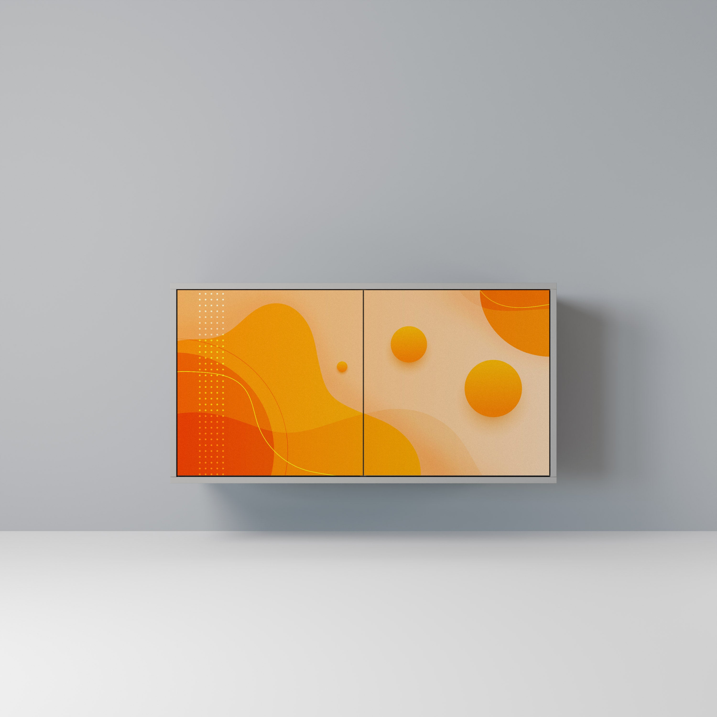 Aparador de 2 puertas ORANGE ARRANGEMENT en acabado gris