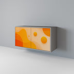 ORANGE ARRANGEMENT Aparador de 2 Puertas en Acabado Gris