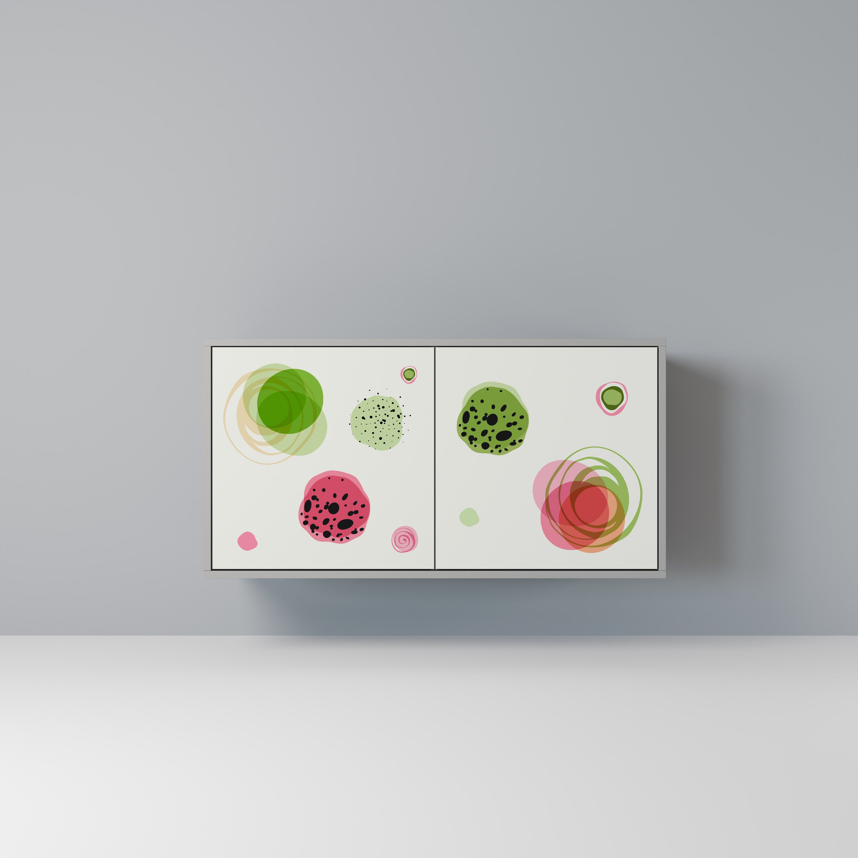 Aparador COLORFUL COSMOS de 2 puertas en acabado gris