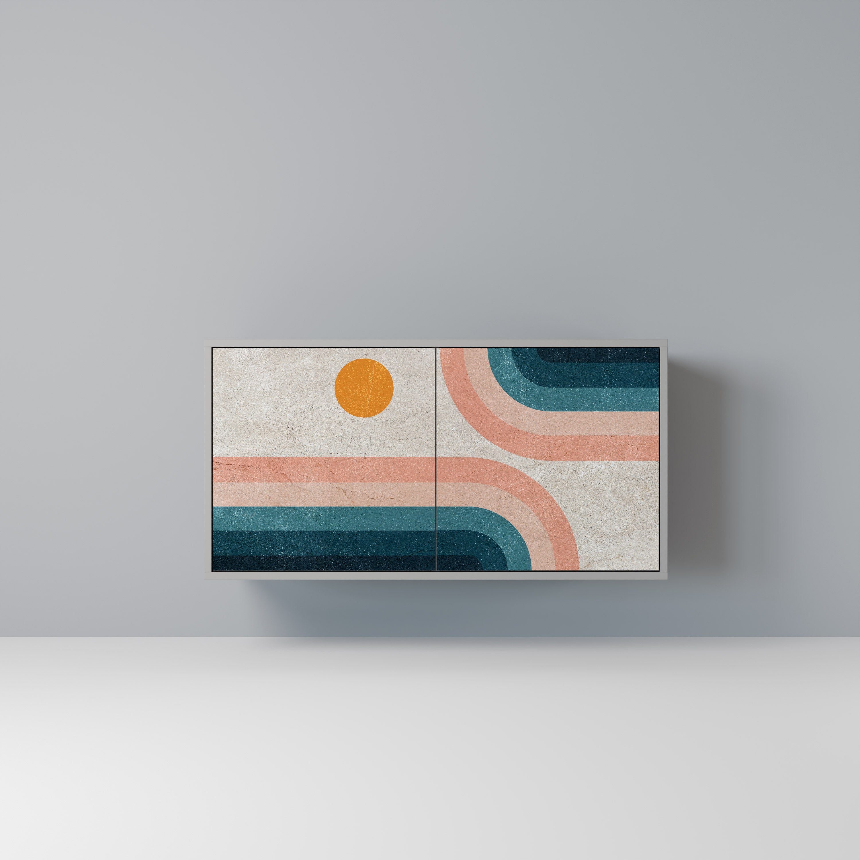 Aparador de 2 puertas TWO HALVES en acabado gris