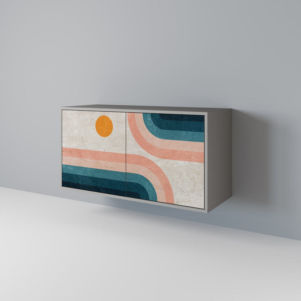 Aparador de 2 puertas TWO HALVES en acabado gris