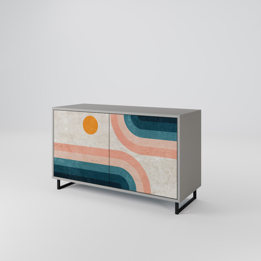 Aparador de 2 puertas TWO HALVES en acabado gris