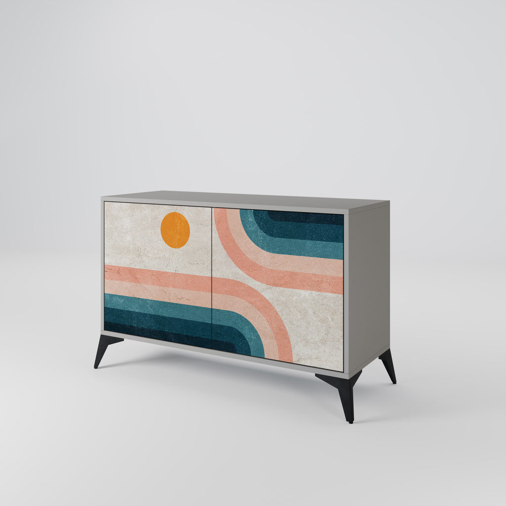 Aparador de 2 puertas TWO HALVES en acabado gris