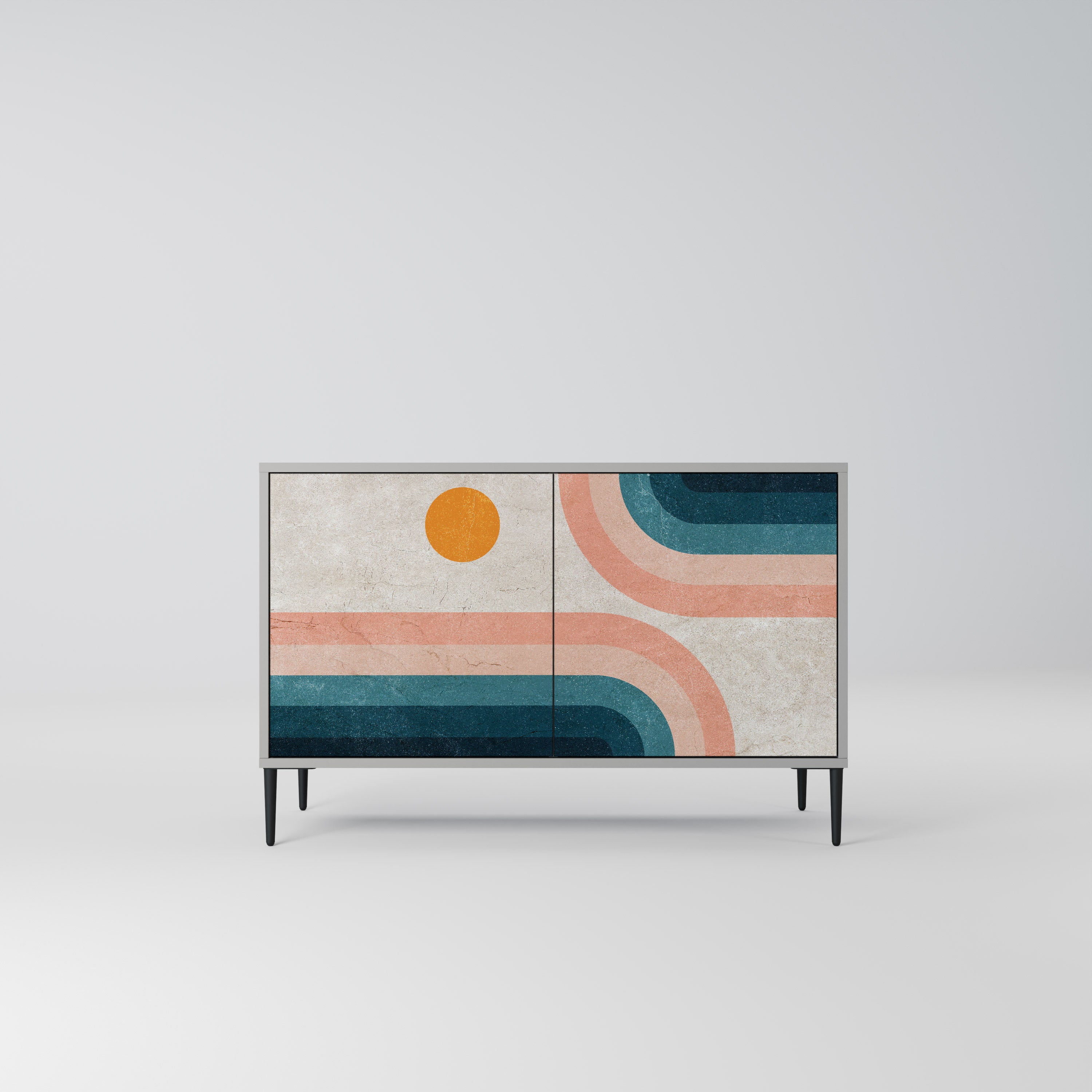 Aparador de 2 puertas TWO HALVES en acabado gris