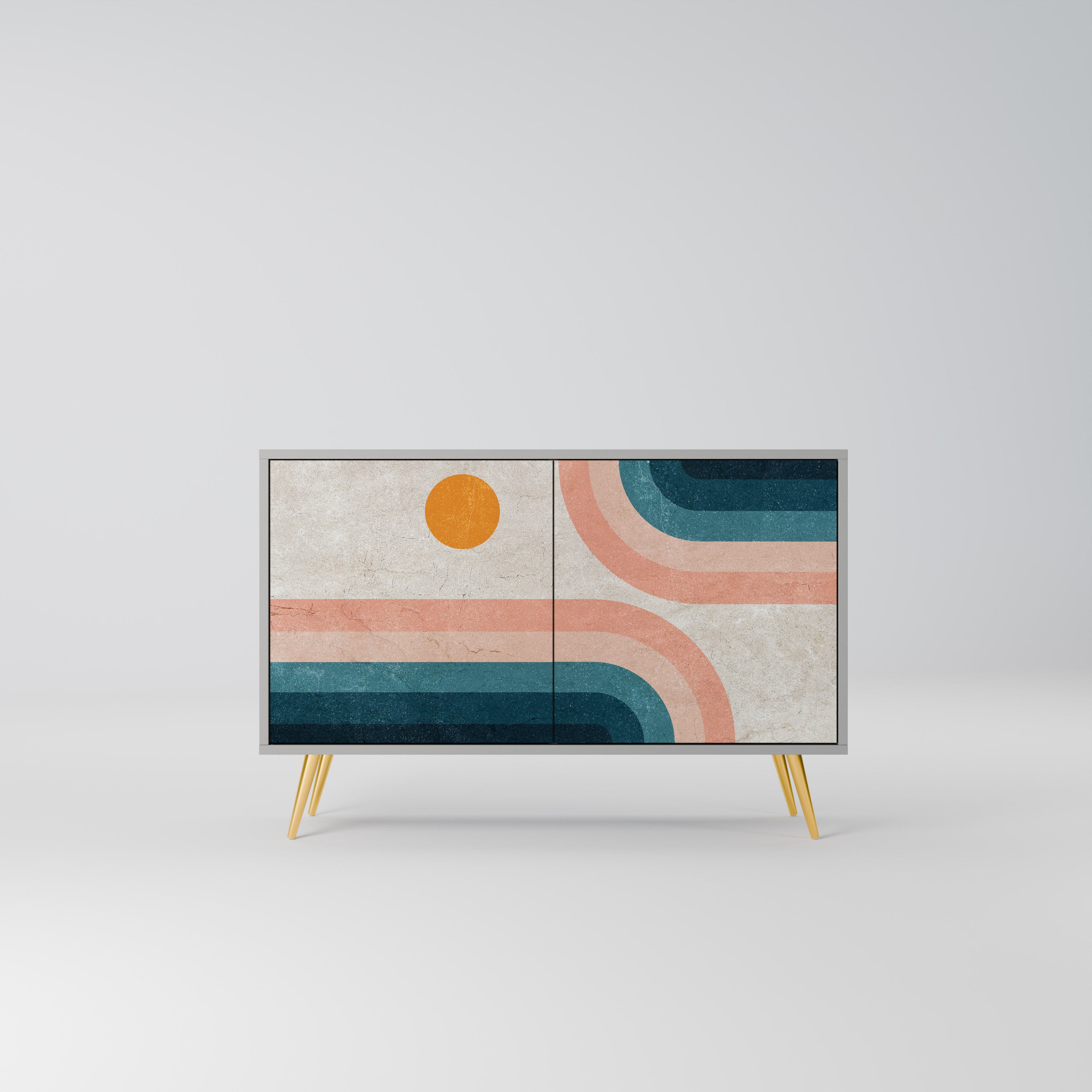 Aparador de 2 puertas TWO HALVES en acabado gris