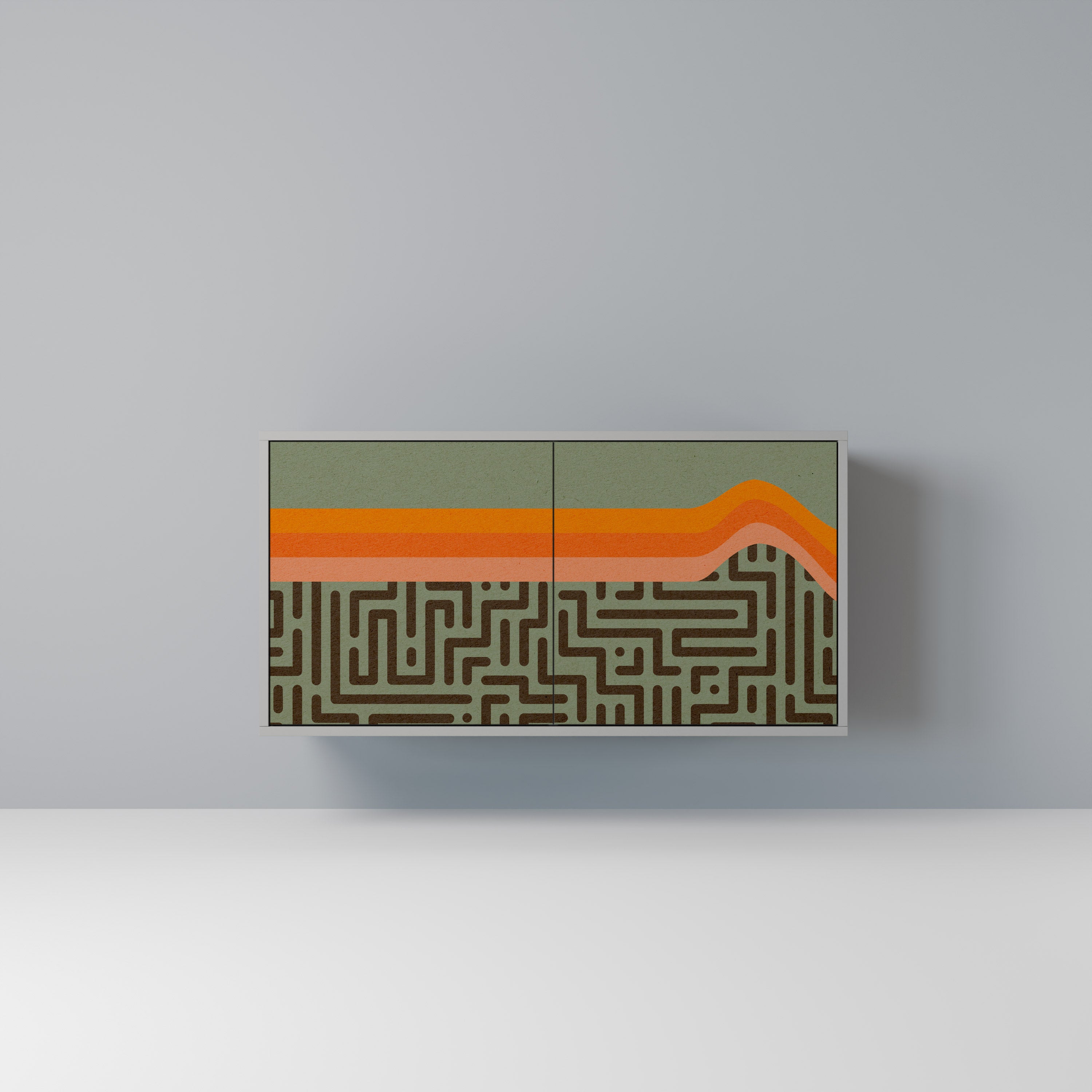 Aparador de 2 puertas SIMPLE SOLUTIONS en acabado gris