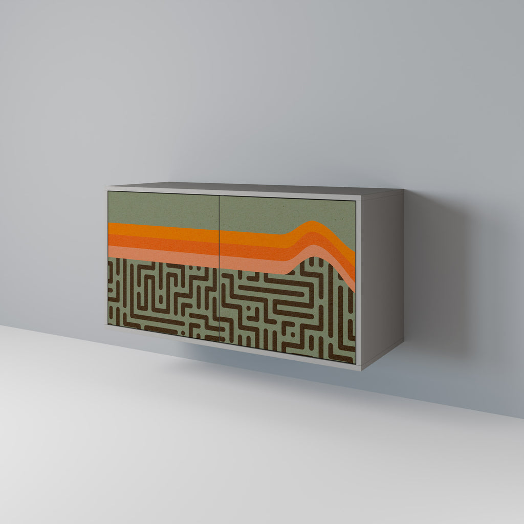 Aparador de 2 puertas SIMPLE SOLUTIONS en acabado gris