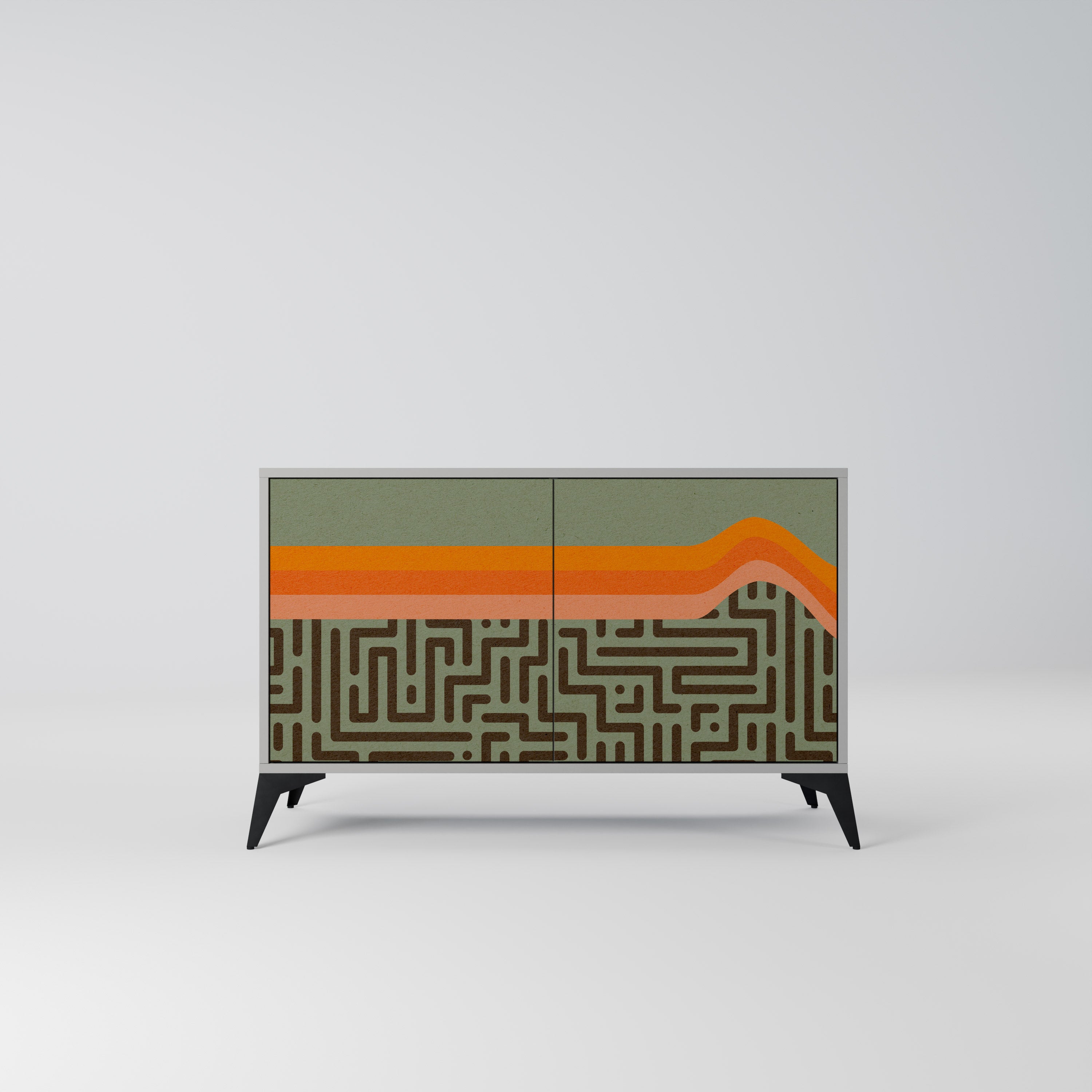 Aparador de 2 puertas SIMPLE SOLUTIONS en acabado gris