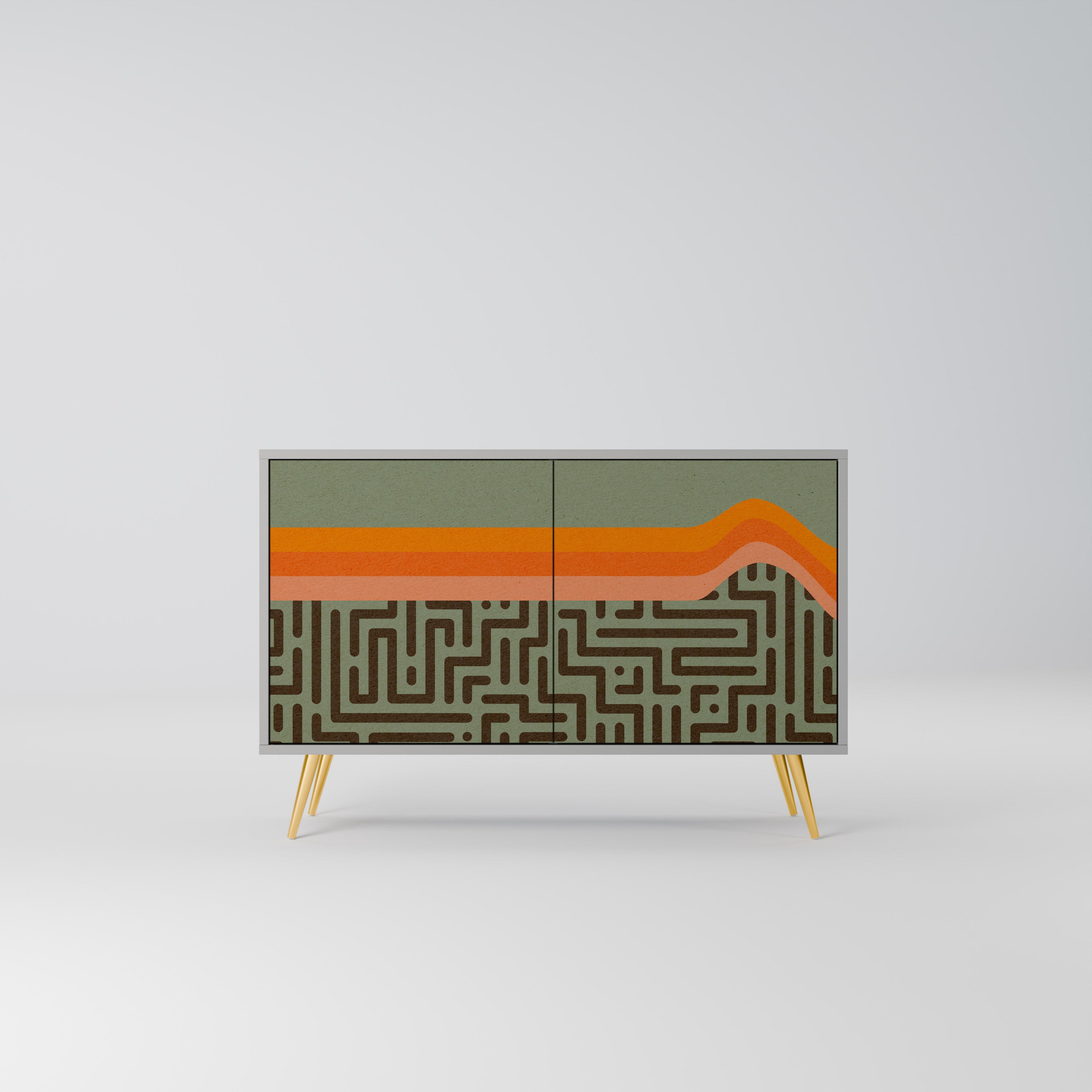 Aparador de 2 puertas SIMPLE SOLUTIONS en acabado gris