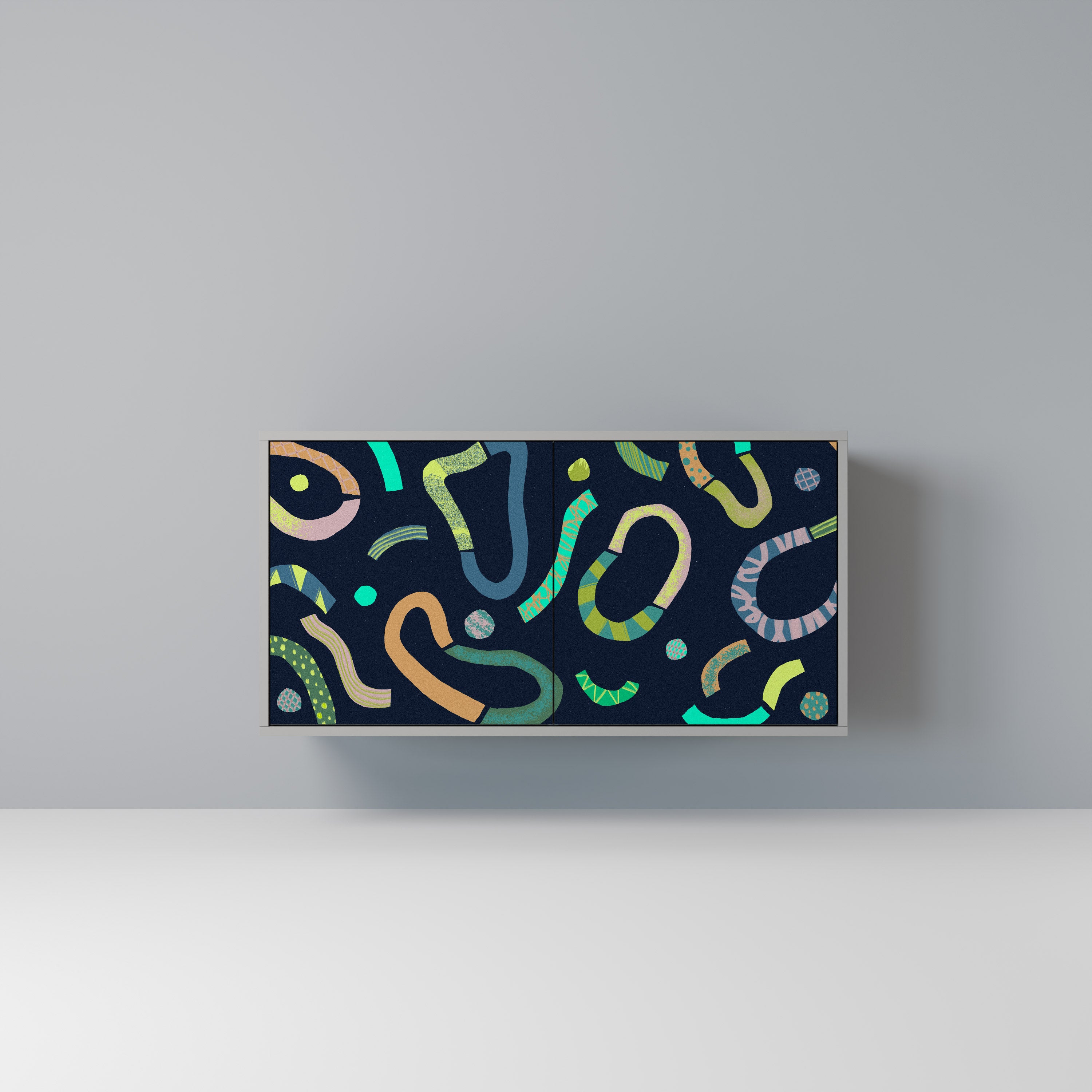 Aparador de 2 puertas CONTRAST DANCE en acabado gris