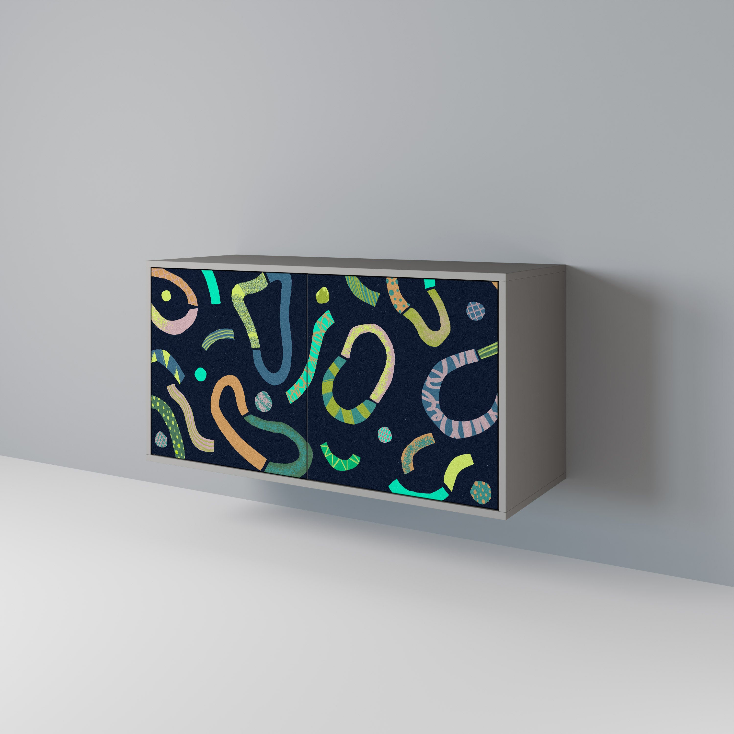 Aparador de 2 puertas CONTRAST DANCE en acabado gris