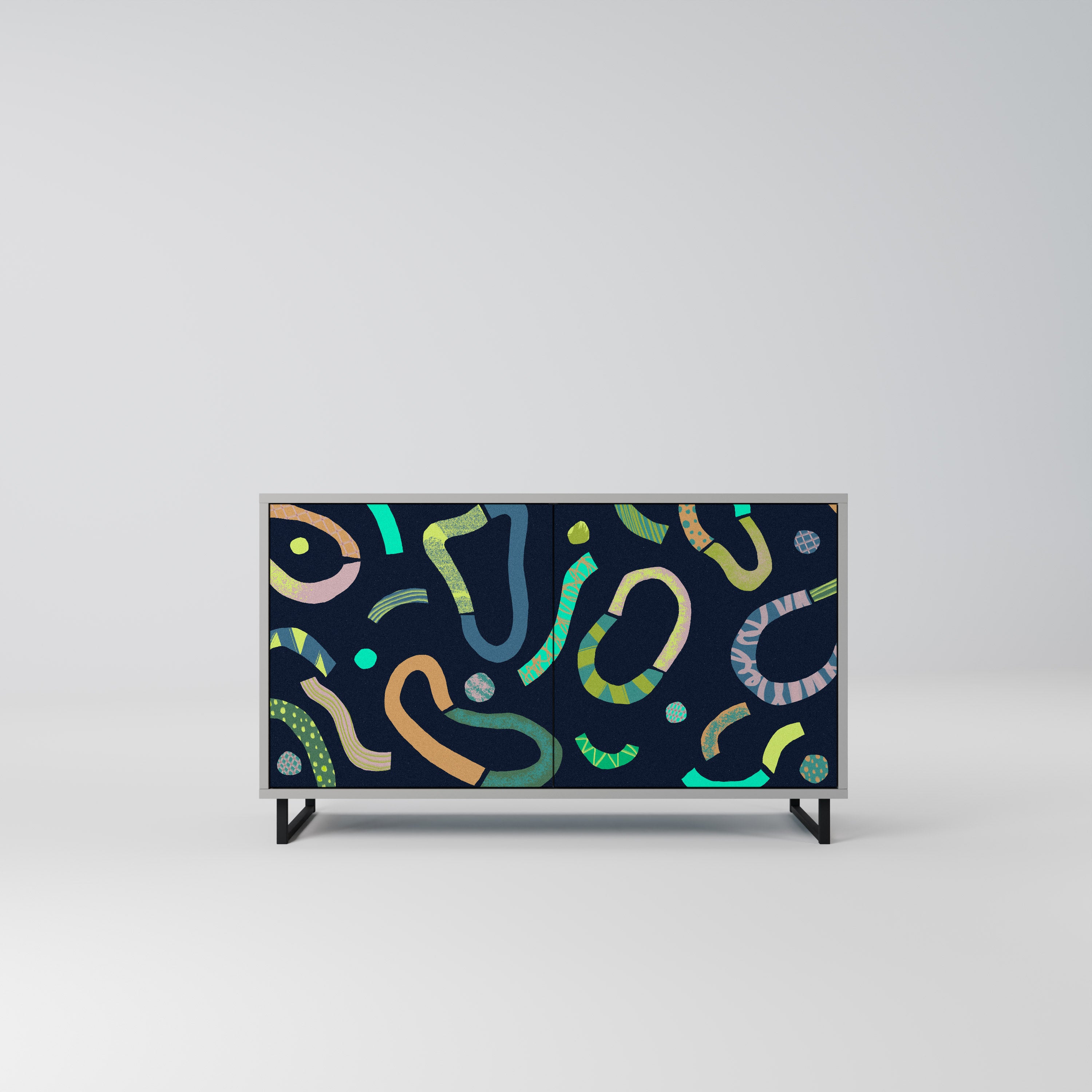 Aparador de 2 puertas CONTRAST DANCE en acabado gris