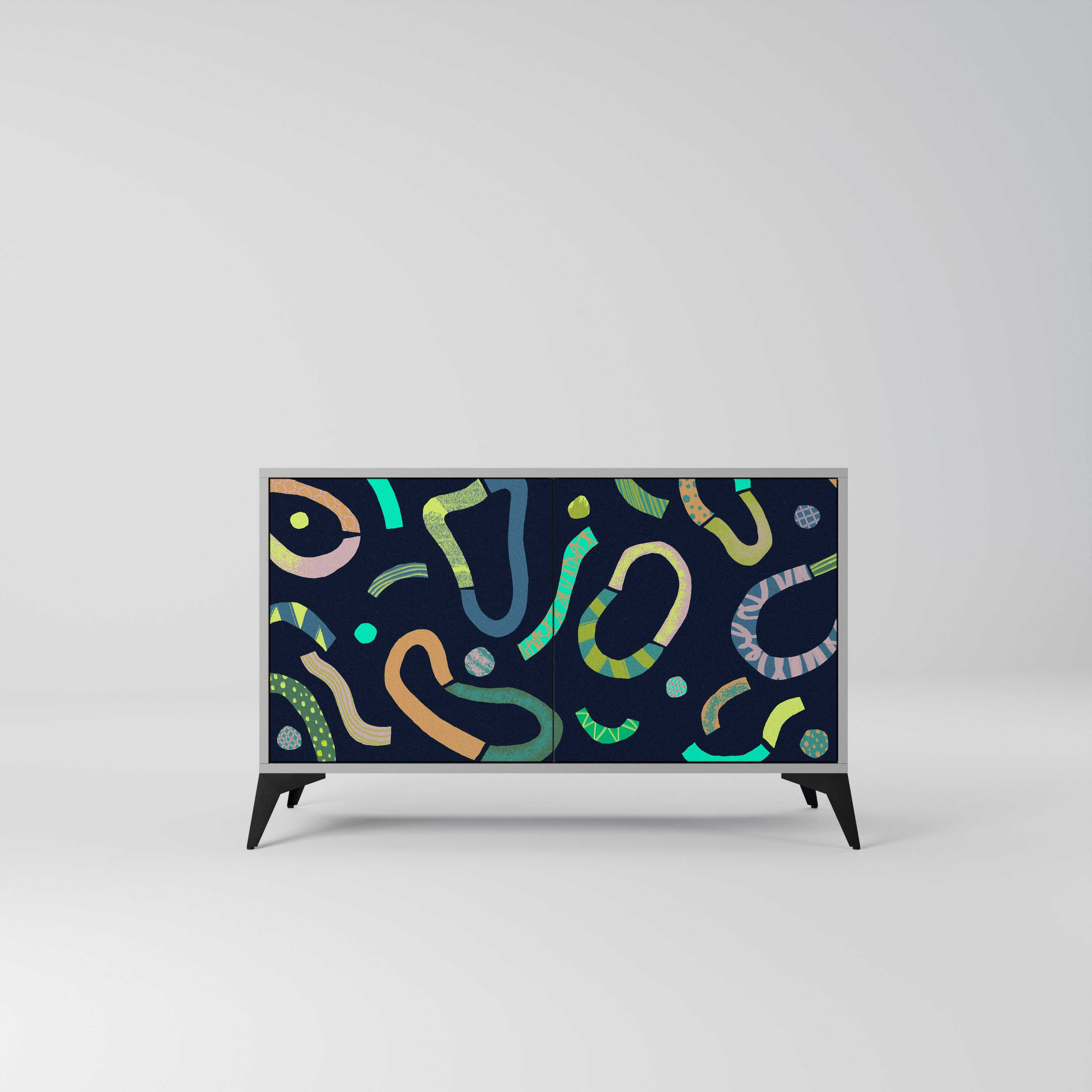 Aparador de 2 puertas CONTRAST DANCE en acabado gris