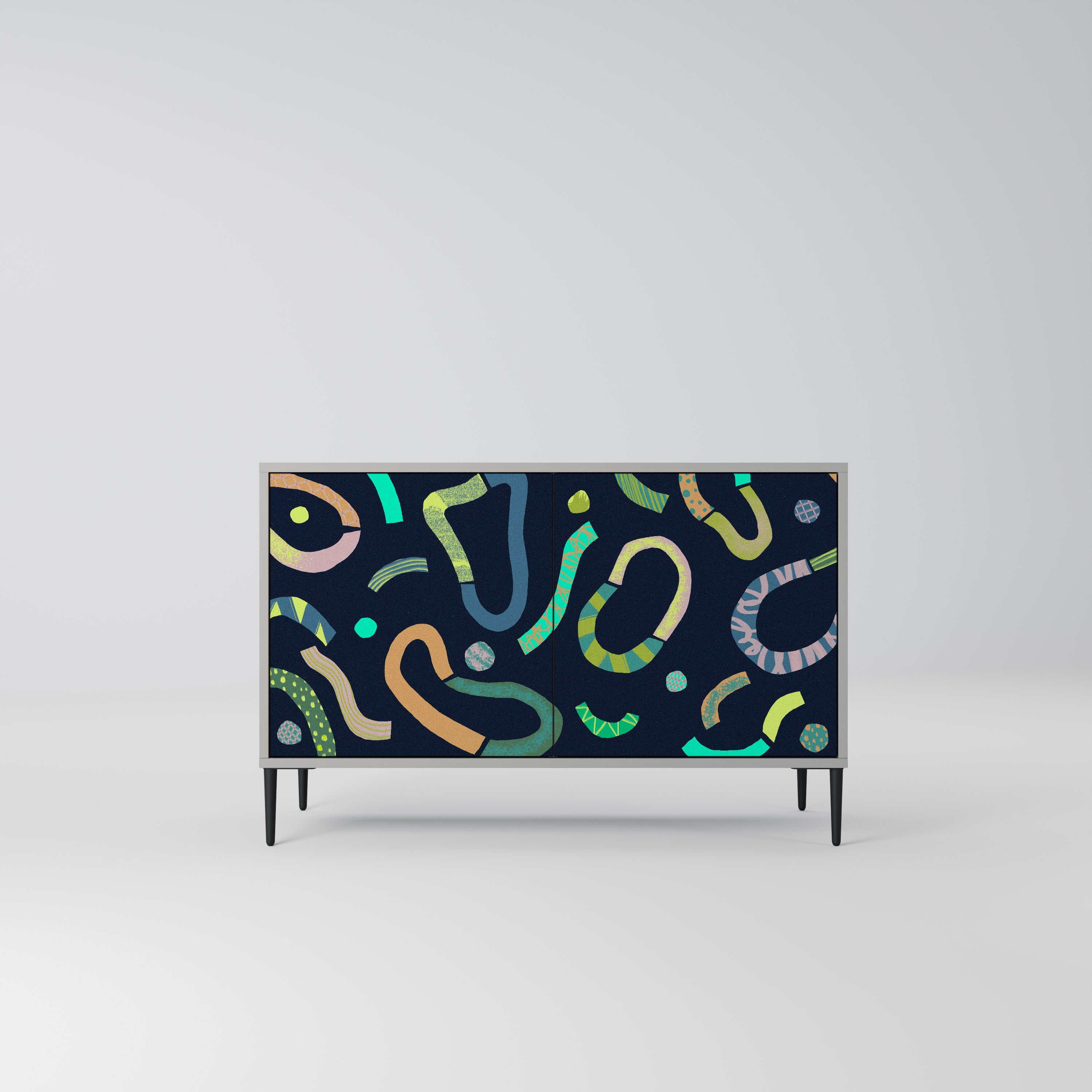 Aparador de 2 puertas CONTRAST DANCE en acabado gris