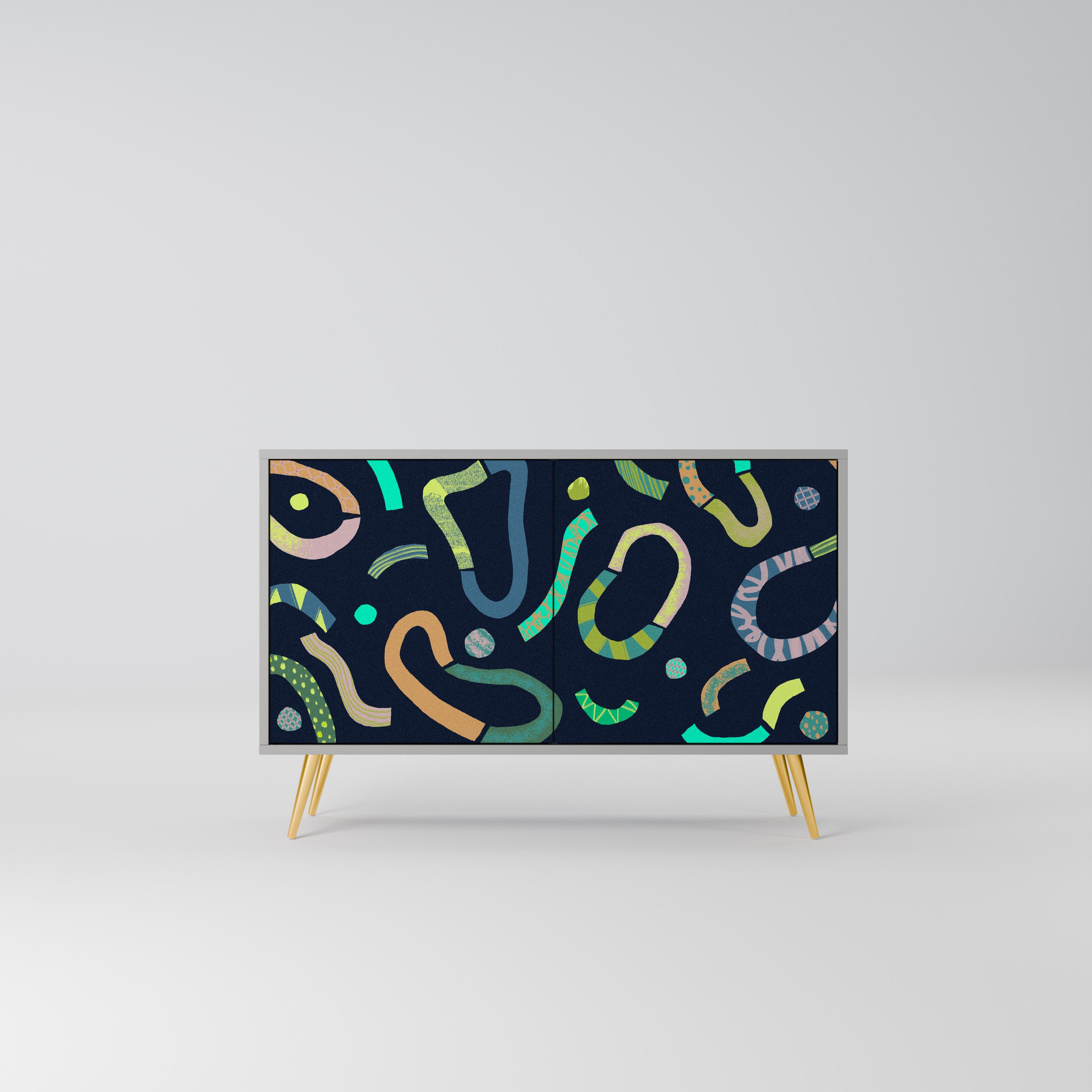 Aparador de 2 puertas CONTRAST DANCE en acabado gris