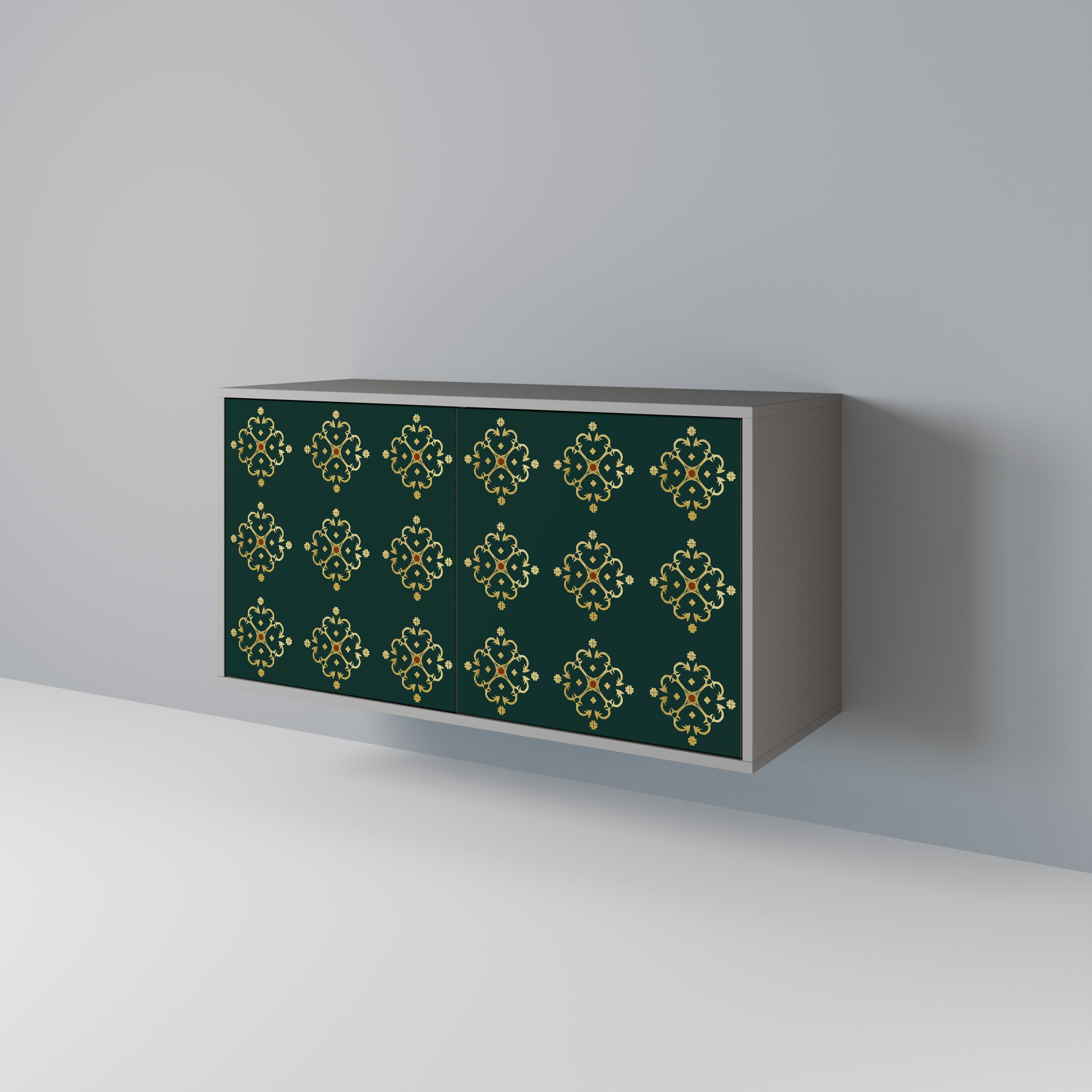 Aparador ROYAL MEDALLION de 2 puertas en acabado gris