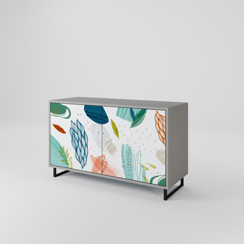 Aparador Botánico Hurricane de 2 puertas en acabado gris