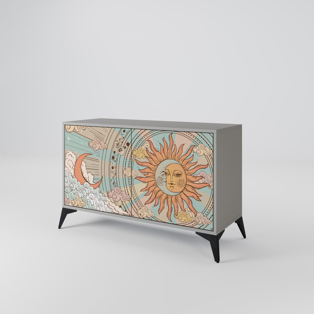 Aparador de 2 puertas MYSTICAL STRUCTURE en acabado gris