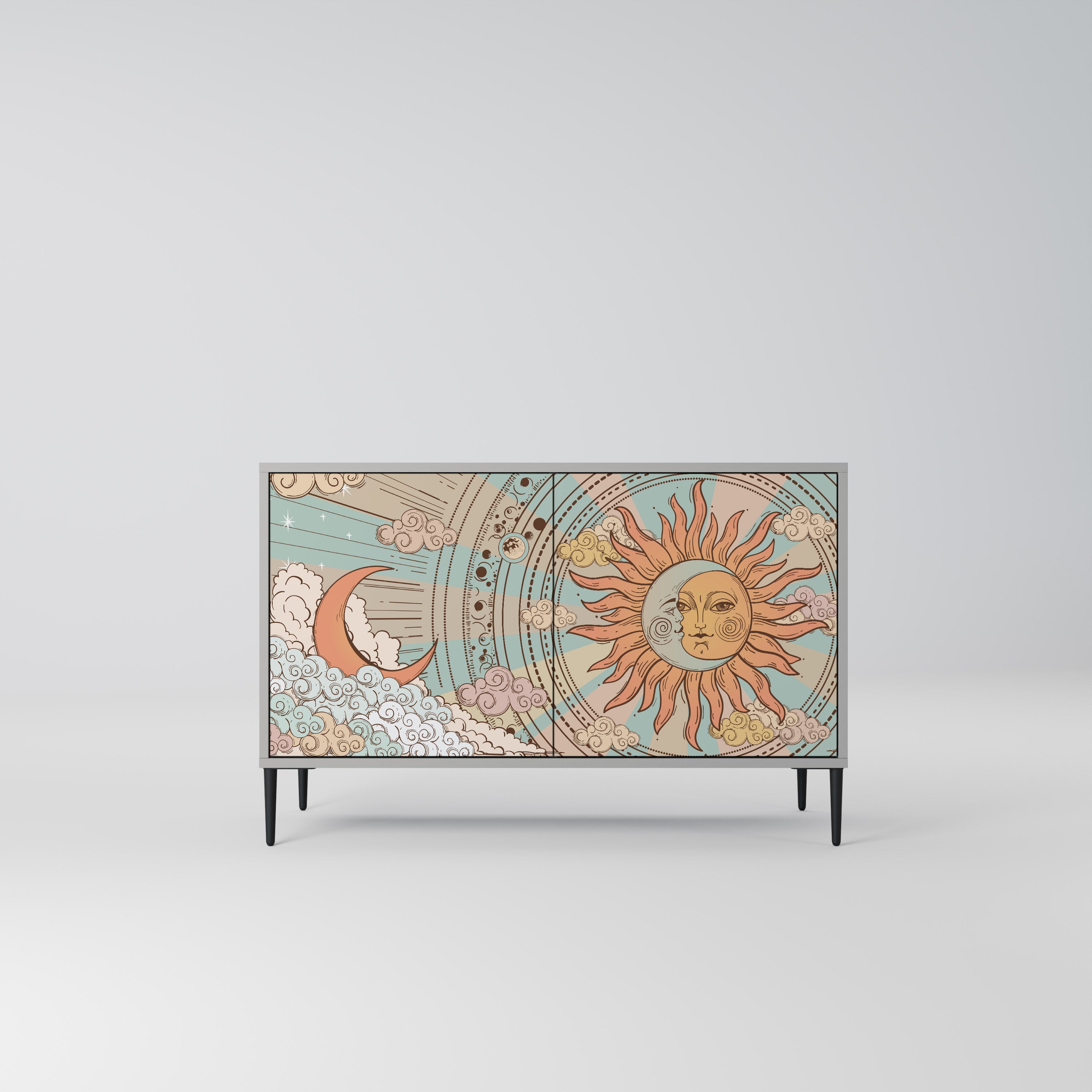 Aparador de 2 puertas MYSTICAL STRUCTURE en acabado gris