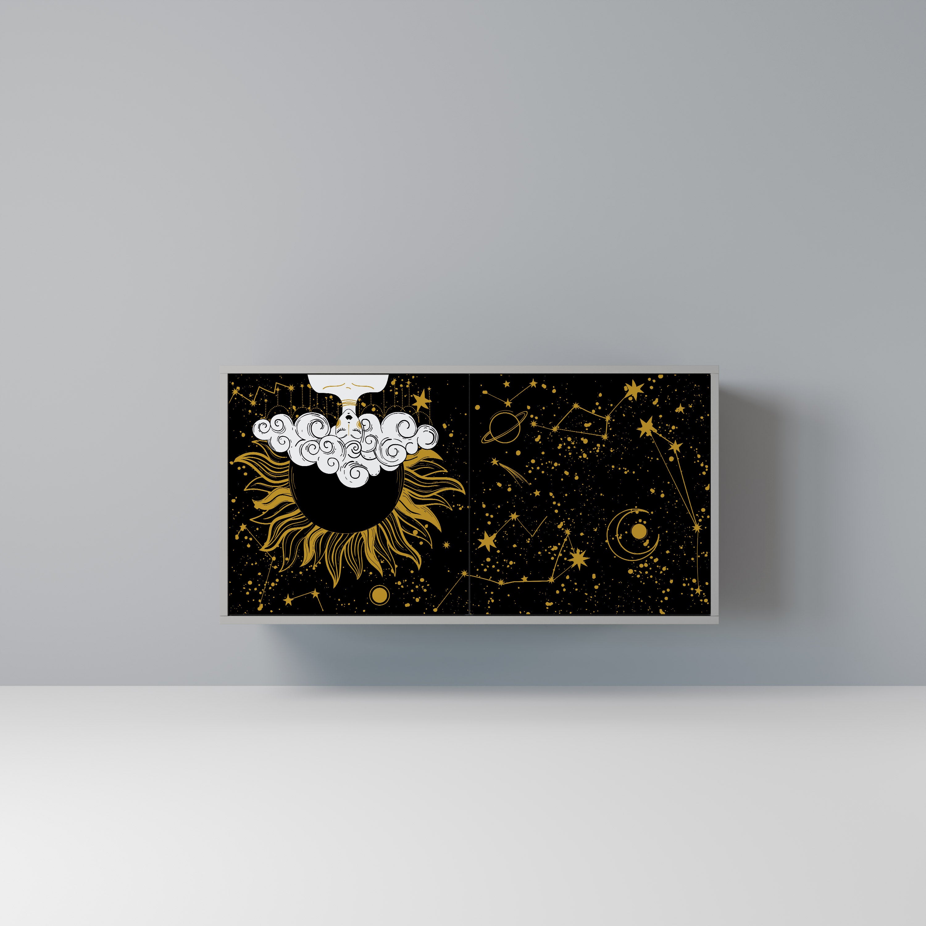 Aparador STELLAR CONSTELLATIONS de 2 puertas en acabado gris