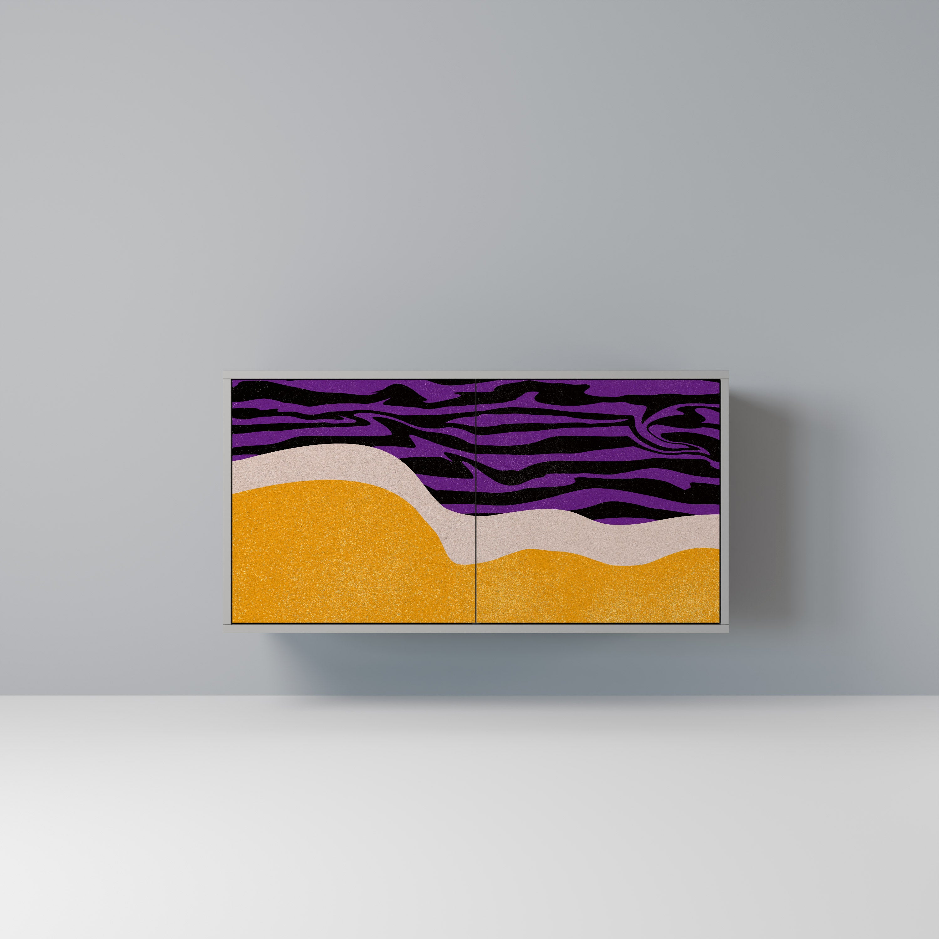 Aparador INDEPENDENT BORDER de 2 puertas en acabado gris