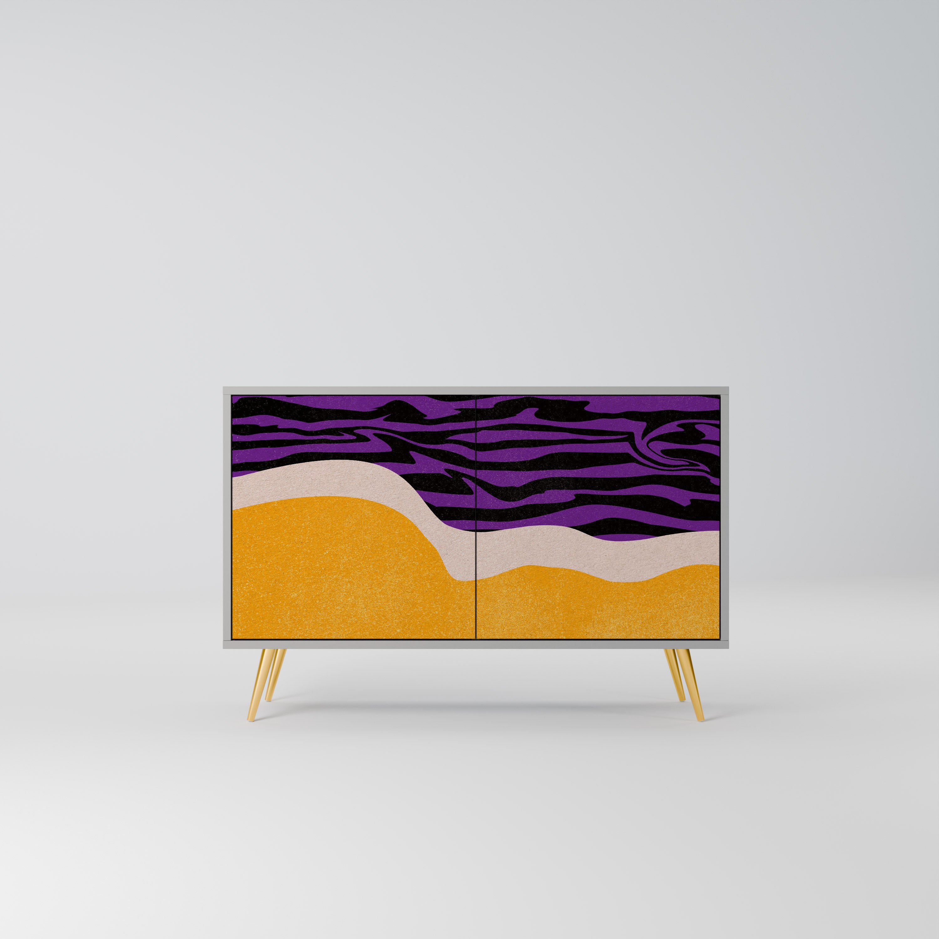 Aparador INDEPENDENT BORDER de 2 puertas en acabado gris