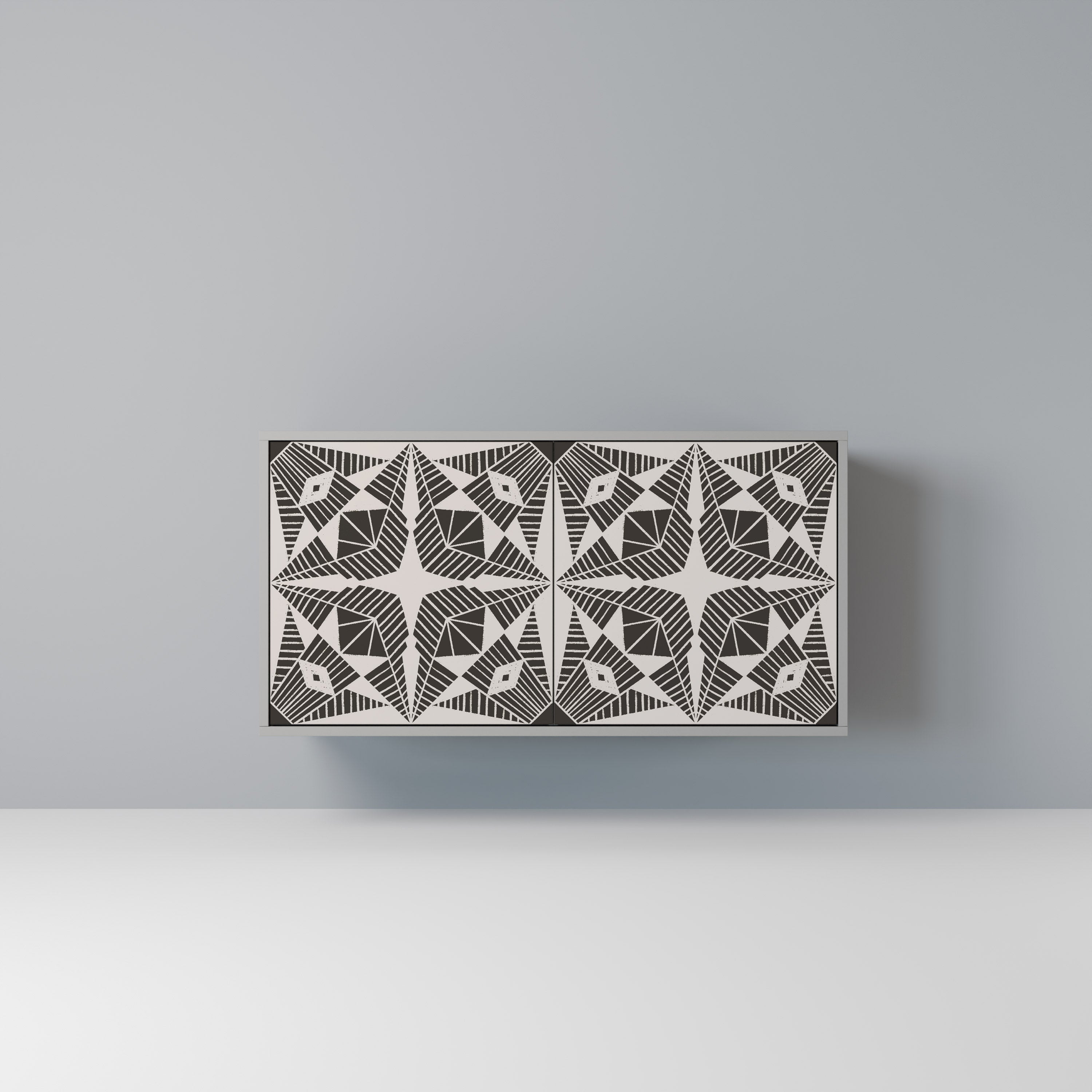 Aparador MONOCROMÁTICO NEXUS de 2 puertas en acabado gris