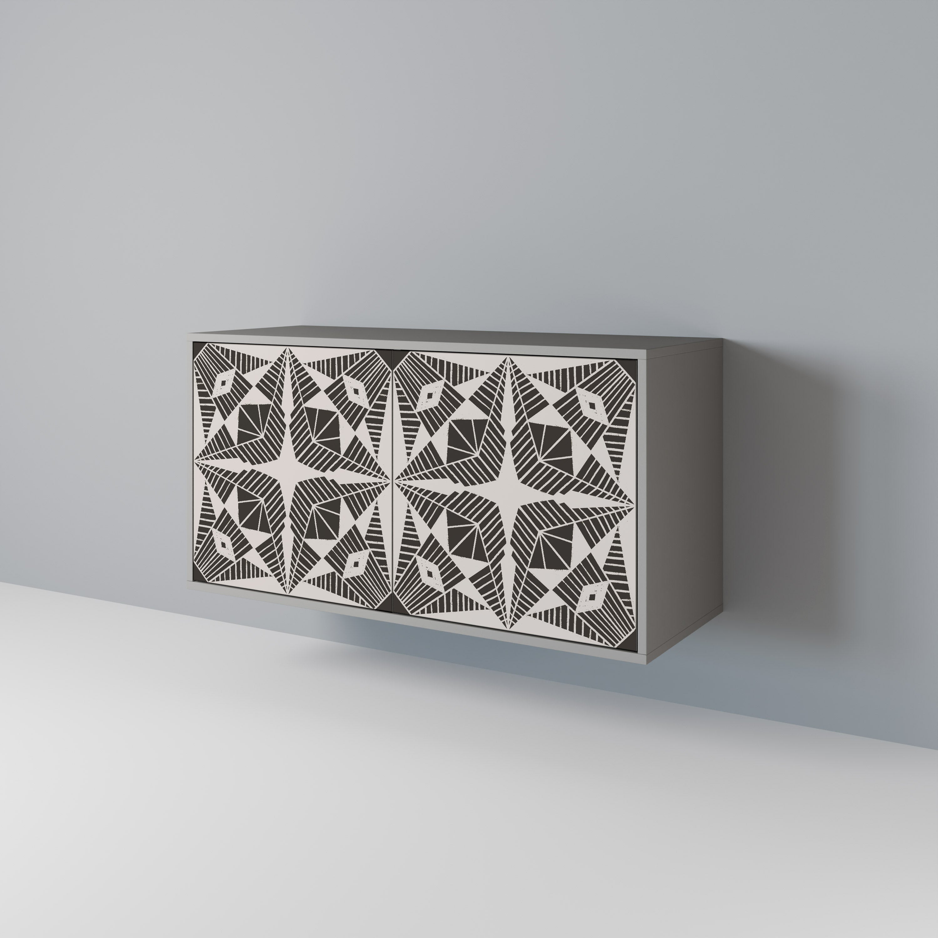 Aparador MONOCROMÁTICO NEXUS de 2 puertas en acabado gris