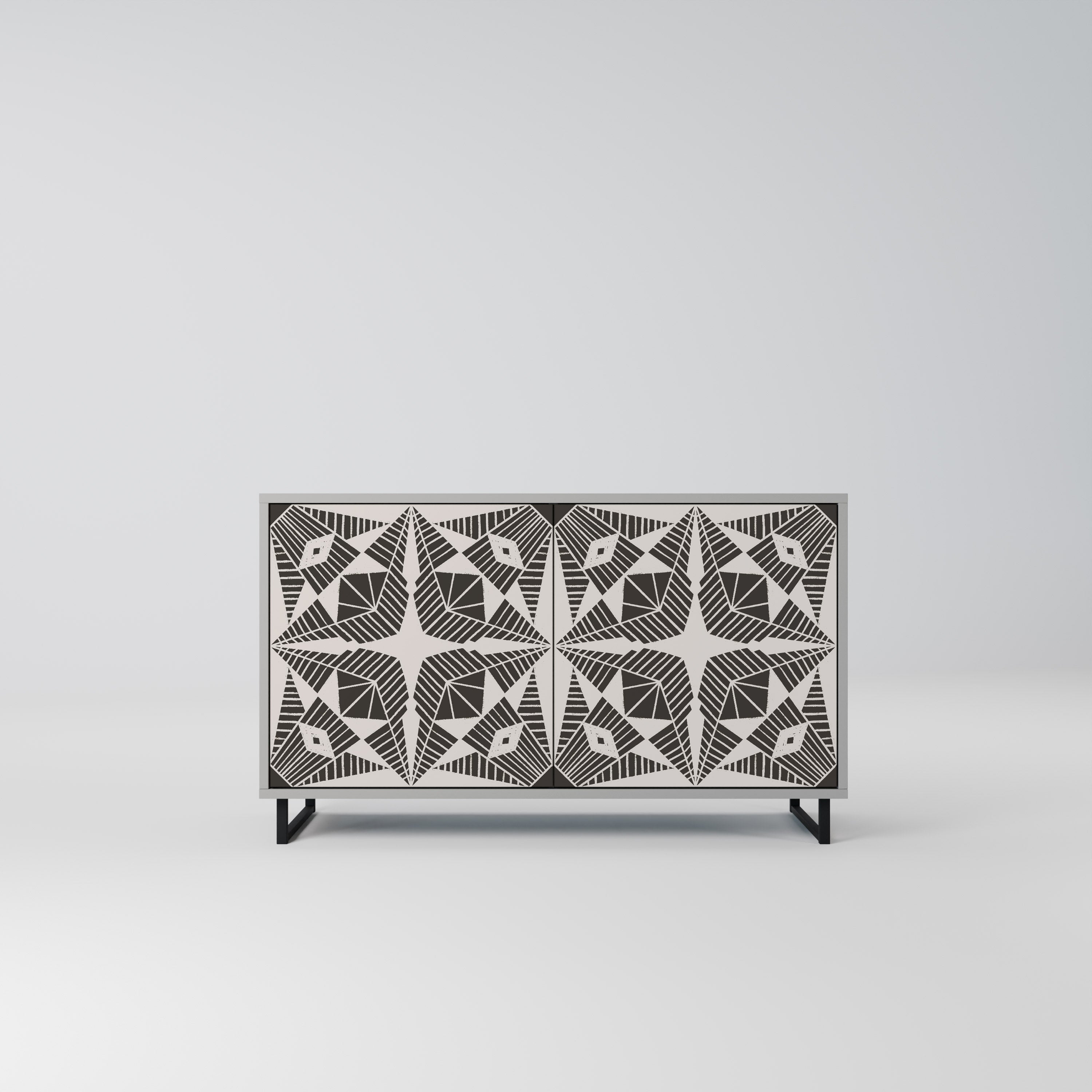 Aparador MONOCROMÁTICO NEXUS de 2 puertas en acabado gris