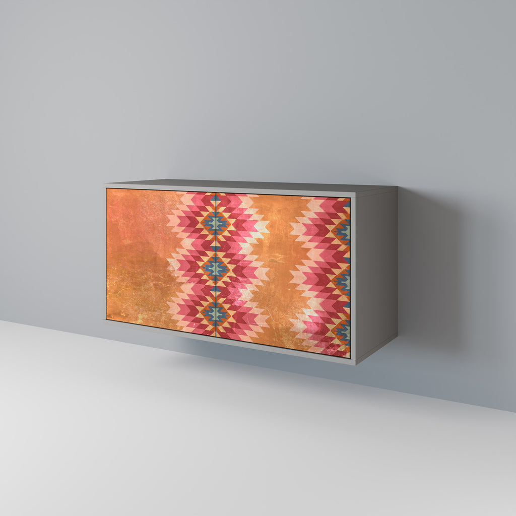 Aparador INDIAN FOLK de dos puertas con acabado gris