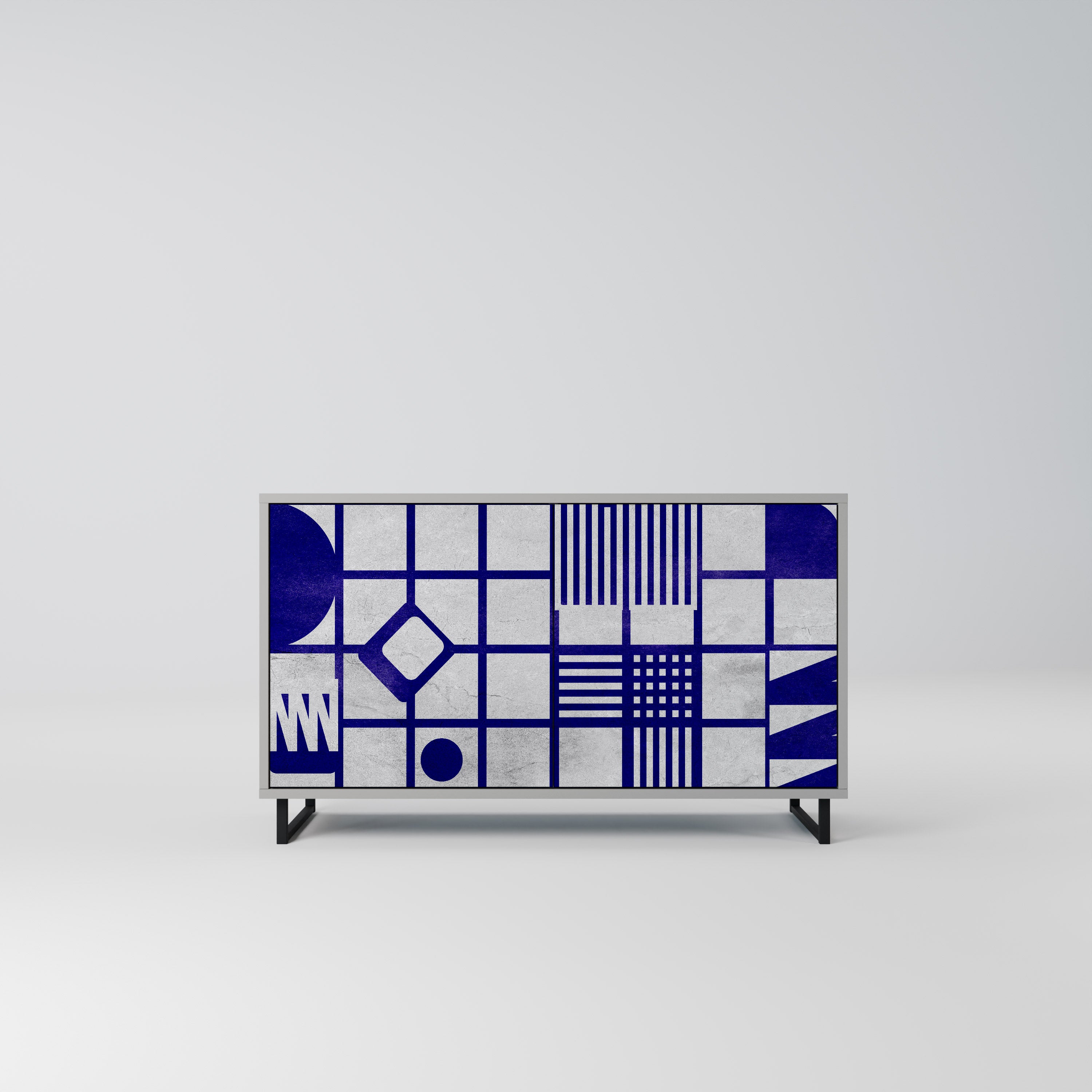 Aparador de 2 puertas THE RIGHT PLACES en acabado gris