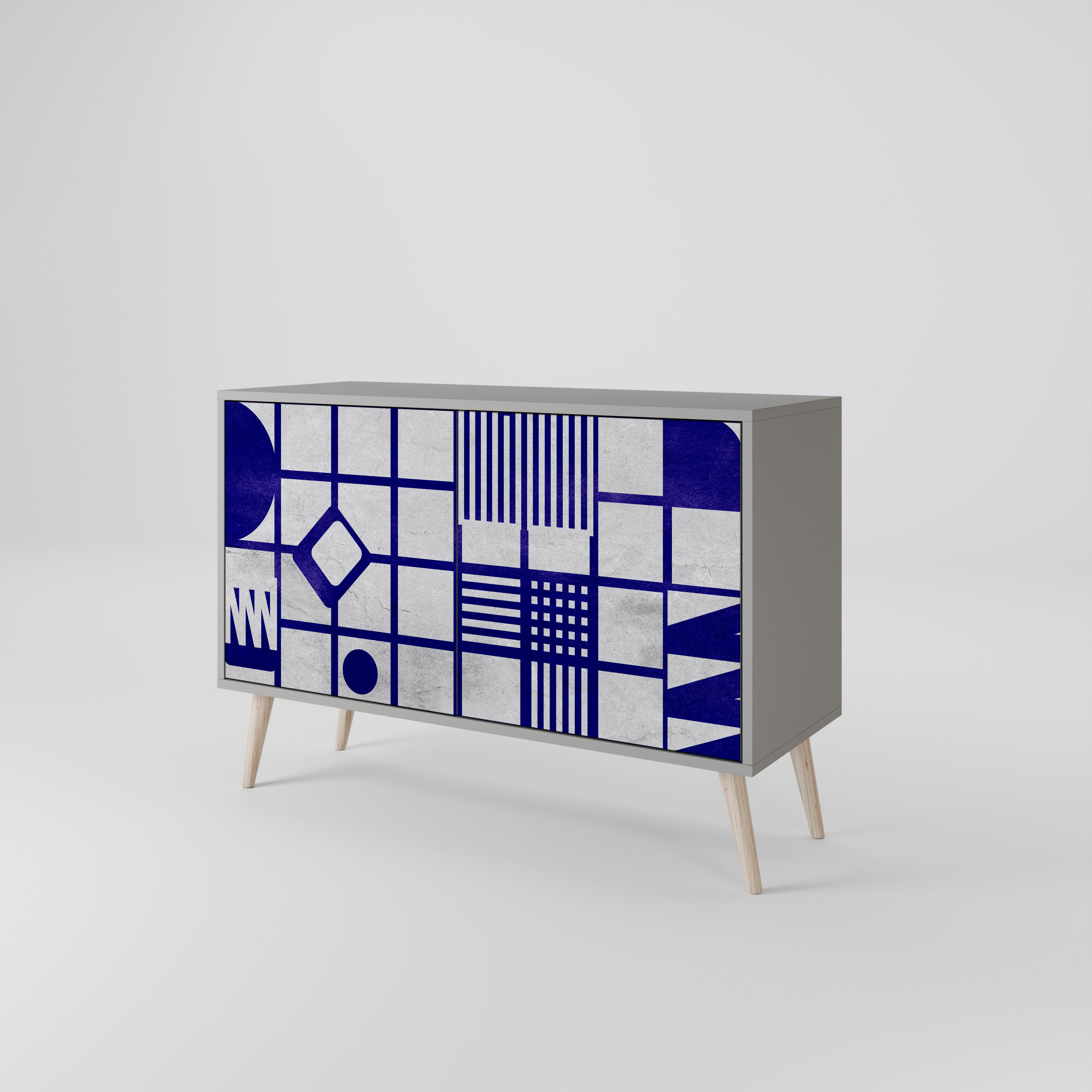 Aparador de 2 puertas THE RIGHT PLACES en acabado gris