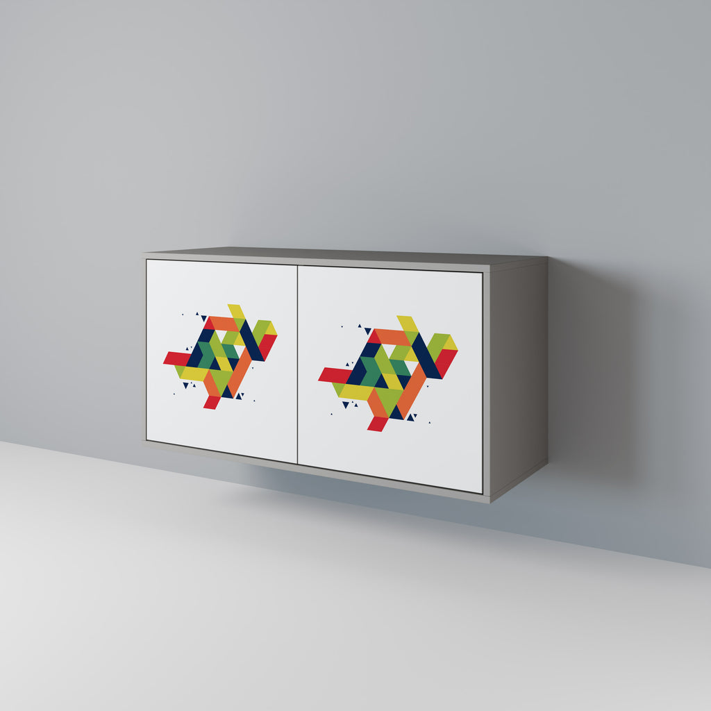 Aparador de 2 puertas FUTURE SIGN en acabado gris