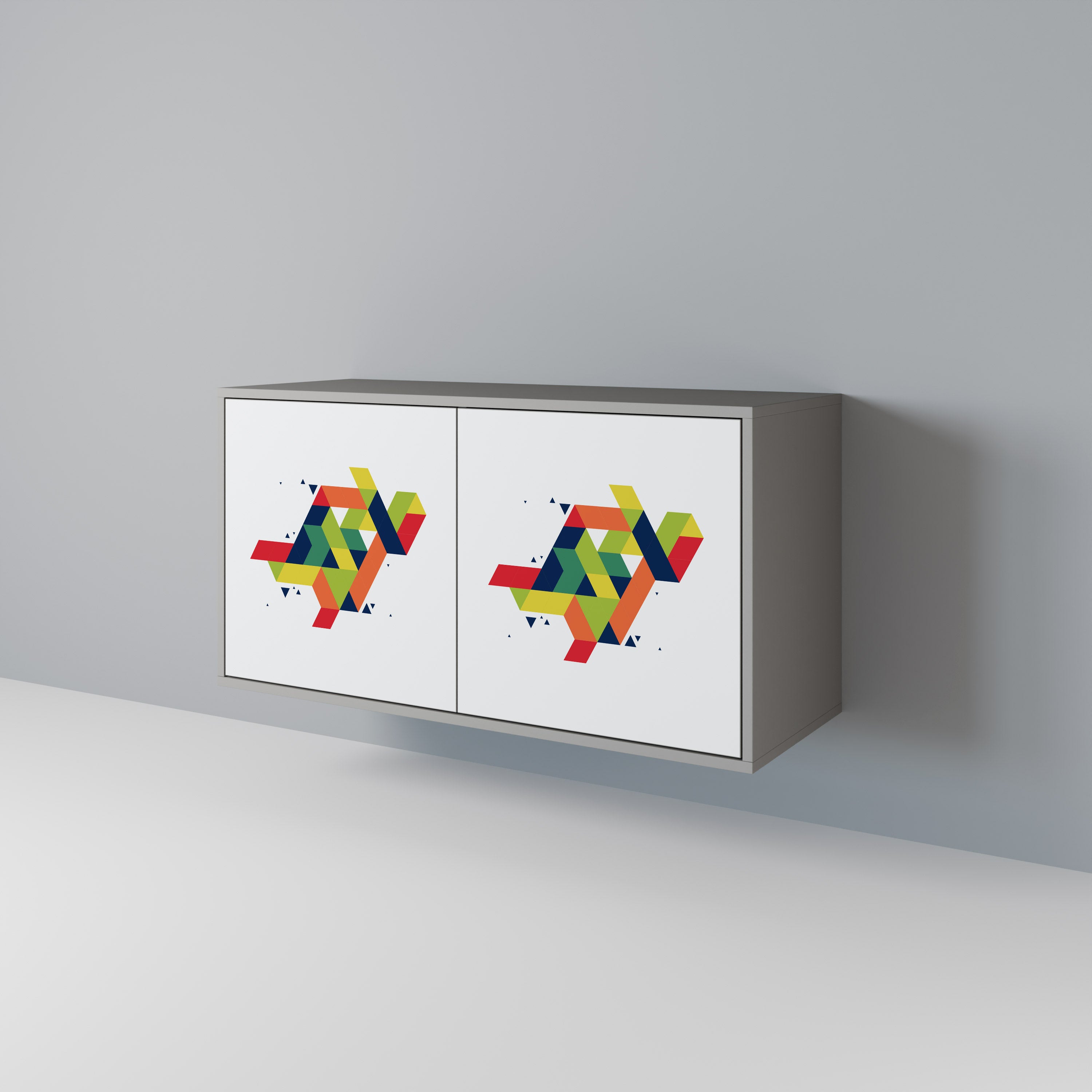 Aparador de 2 puertas FUTURE SIGN en acabado gris