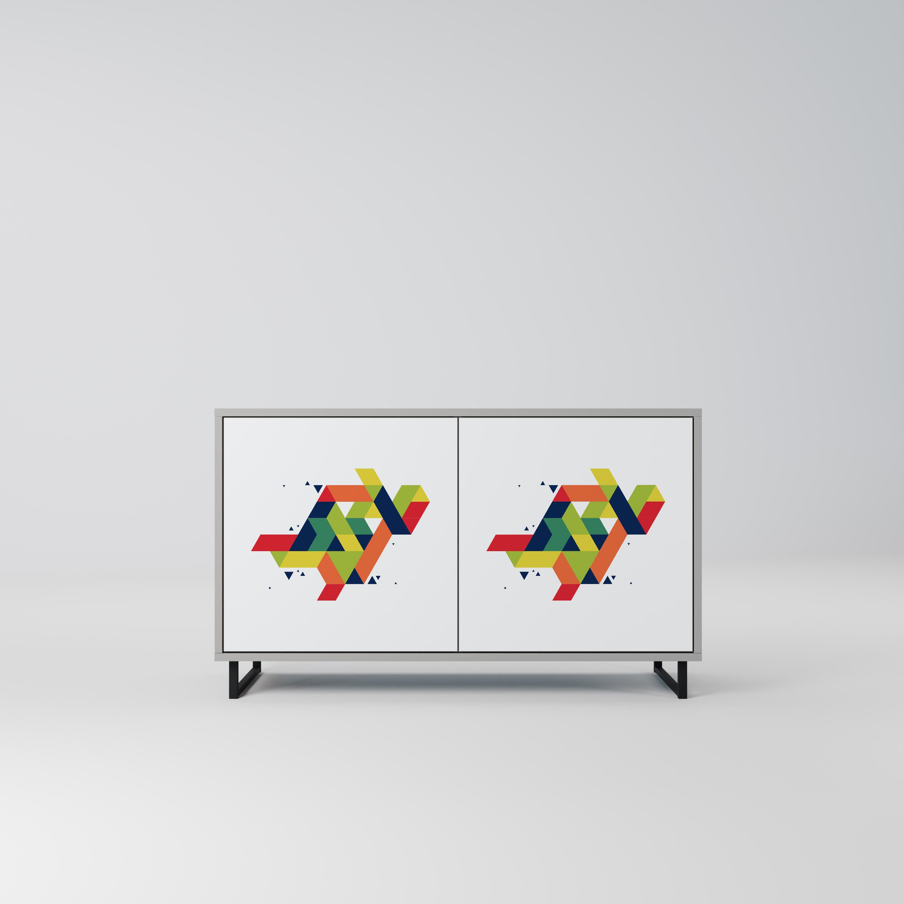 Aparador de 2 puertas FUTURE SIGN en acabado gris