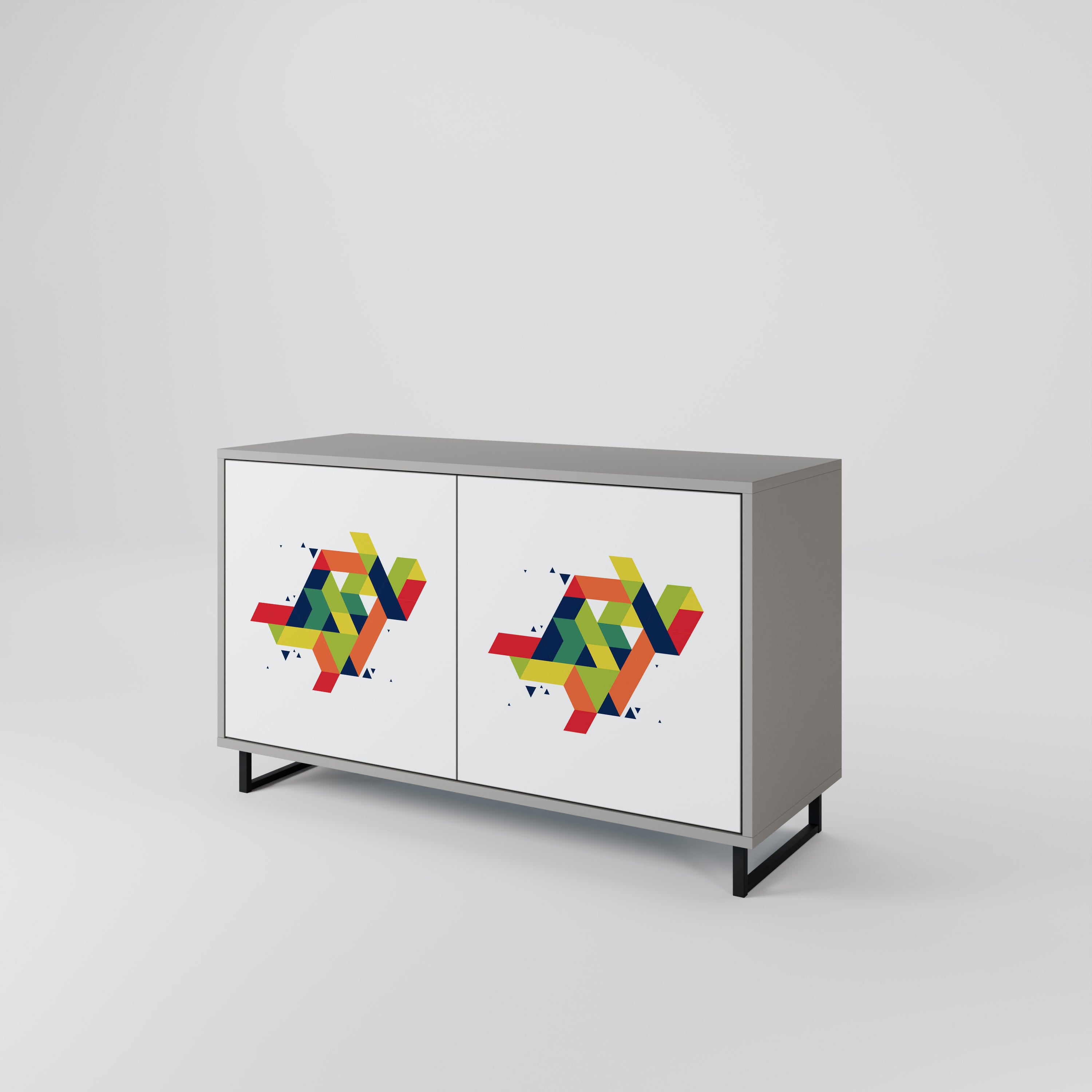 Aparador de 2 puertas FUTURE SIGN en acabado gris