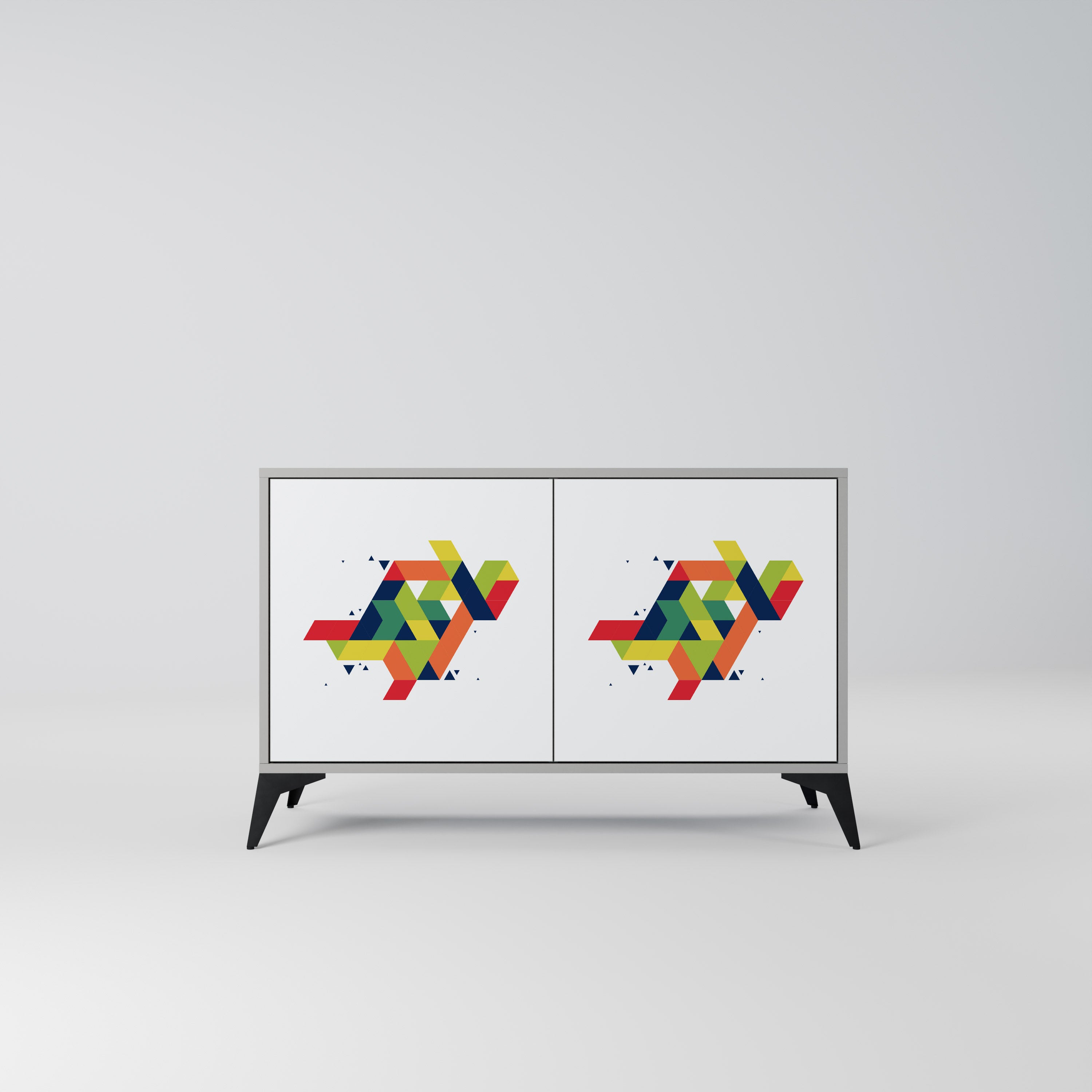 Aparador de 2 puertas FUTURE SIGN en acabado gris