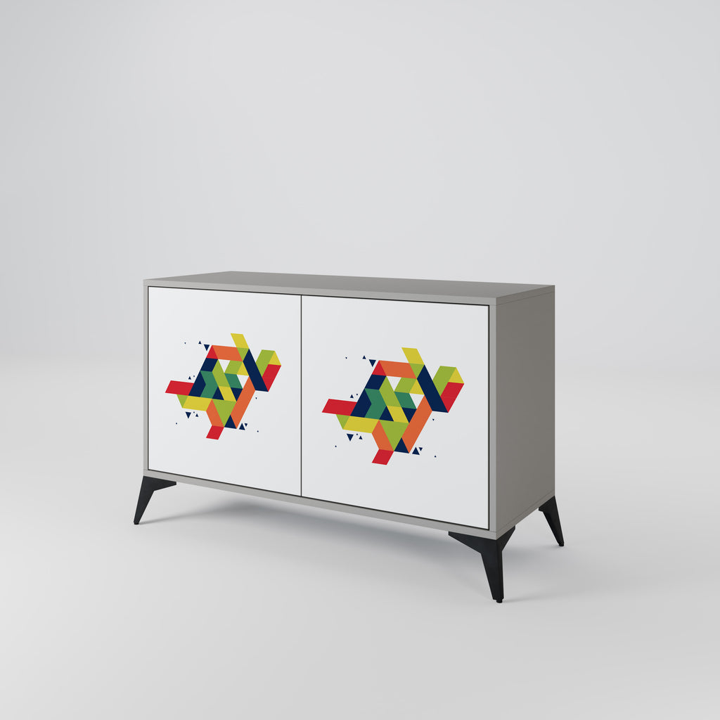 Aparador de 2 puertas FUTURE SIGN en acabado gris