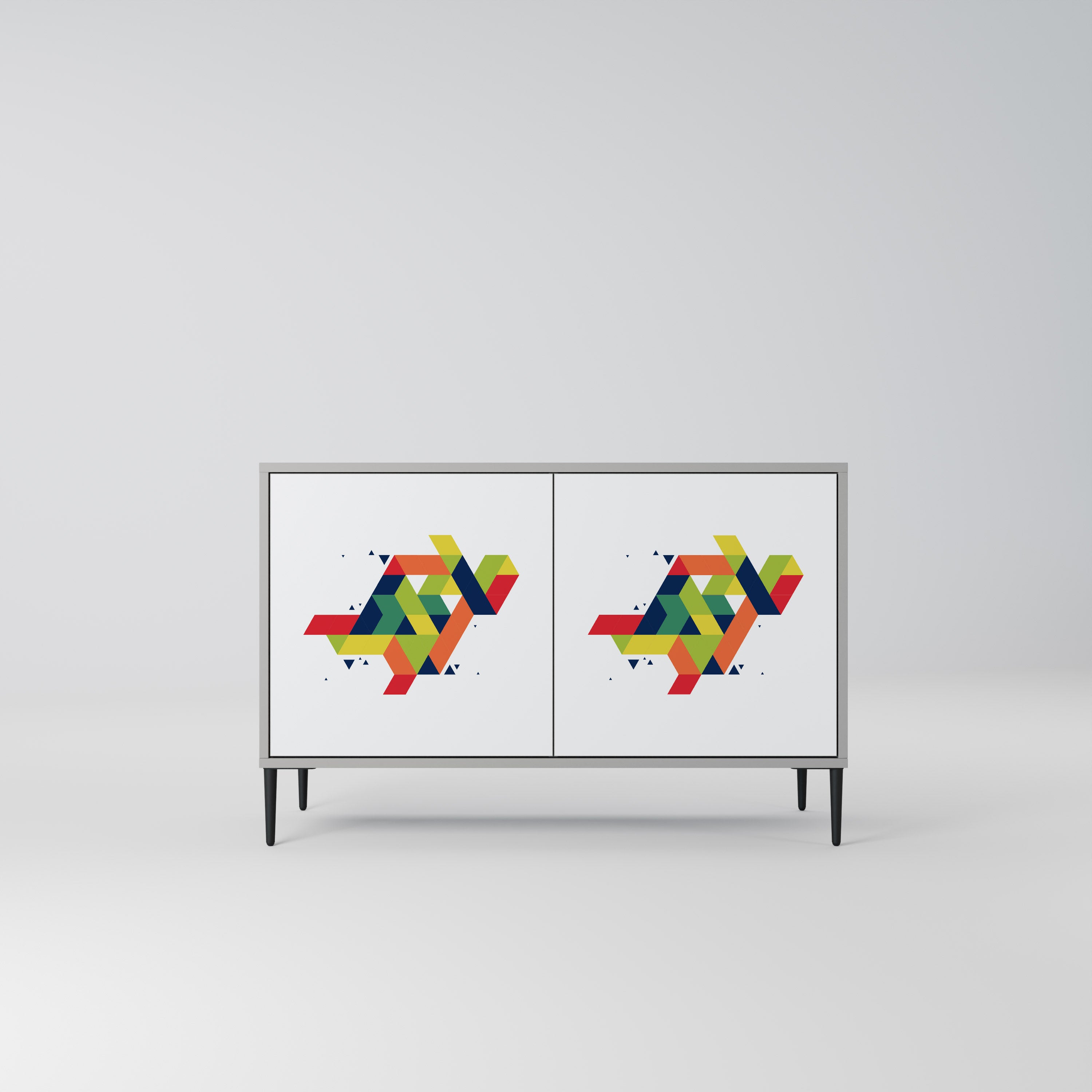 Aparador de 2 puertas FUTURE SIGN en acabado gris