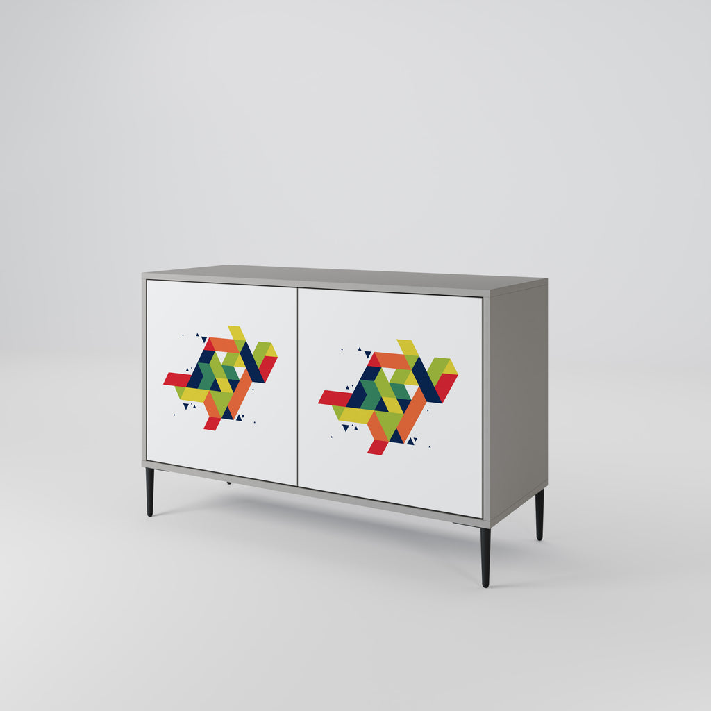 Aparador de 2 puertas FUTURE SIGN en acabado gris