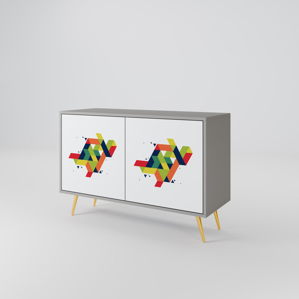 Aparador de 2 puertas FUTURE SIGN en acabado gris